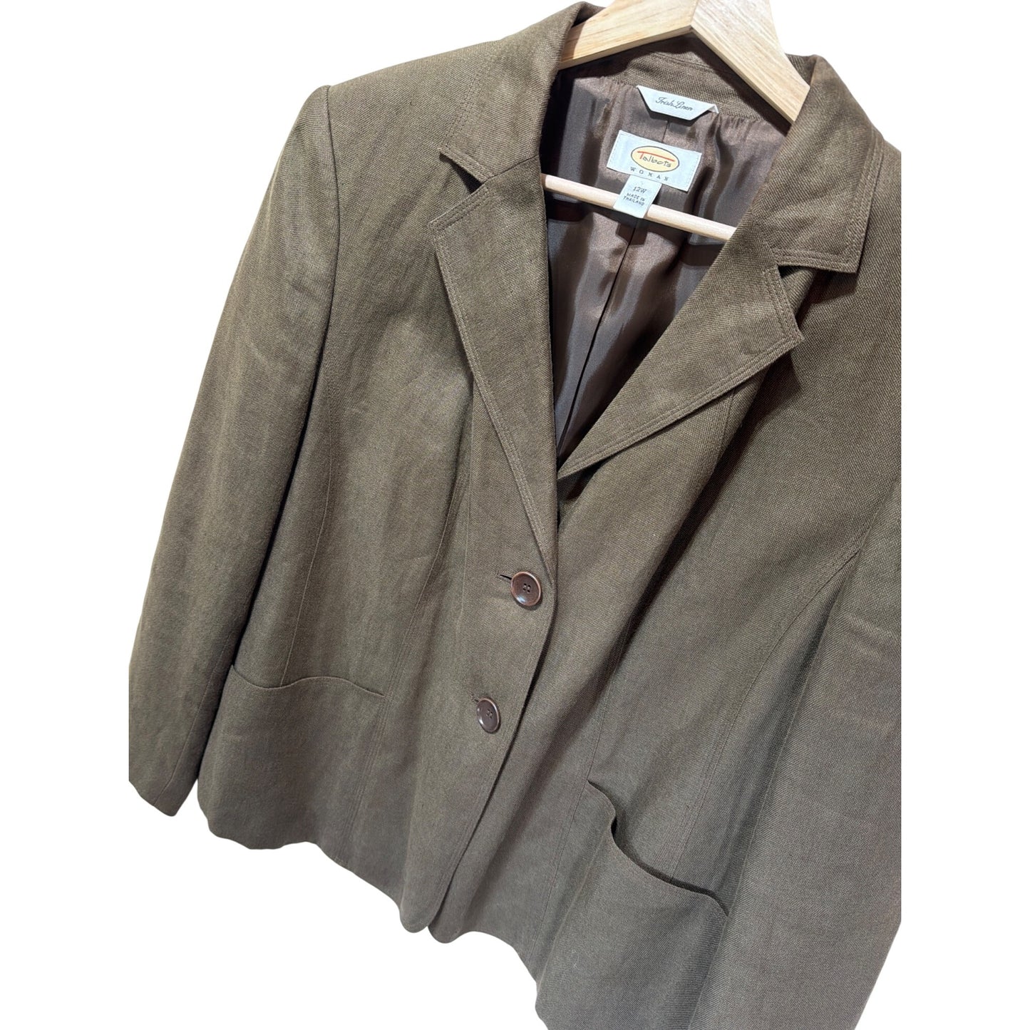 Talbots Vintage 90s Brown Irish Lined Classic Tailored Blazer 12W