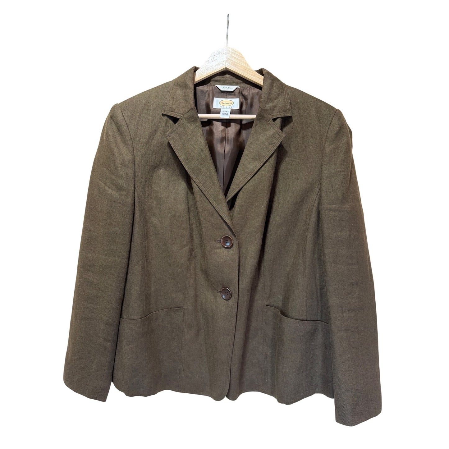 Talbots Vintage 90s Brown Irish Lined Classic Tailored Blazer 12W