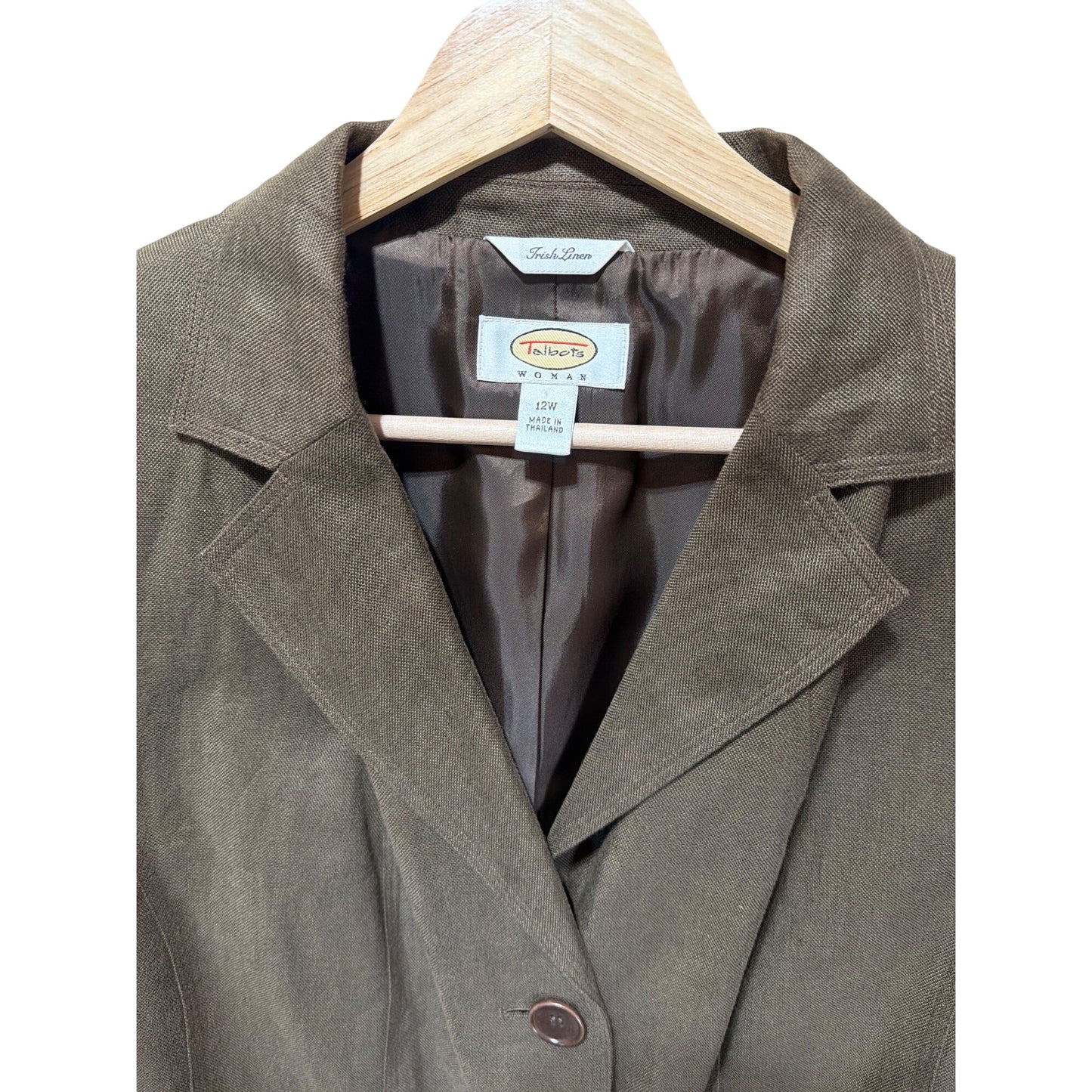 Talbots Vintage 90s Brown Irish Lined Classic Tailored Blazer 12W