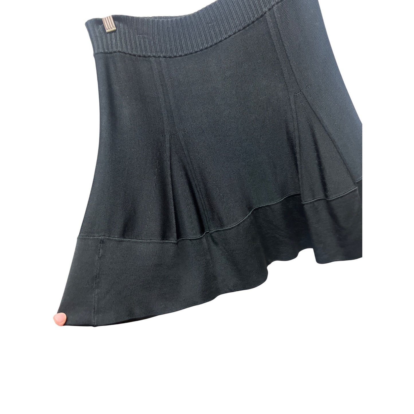 A.L.C. Black Knit Stretch Circle Mini Skirt