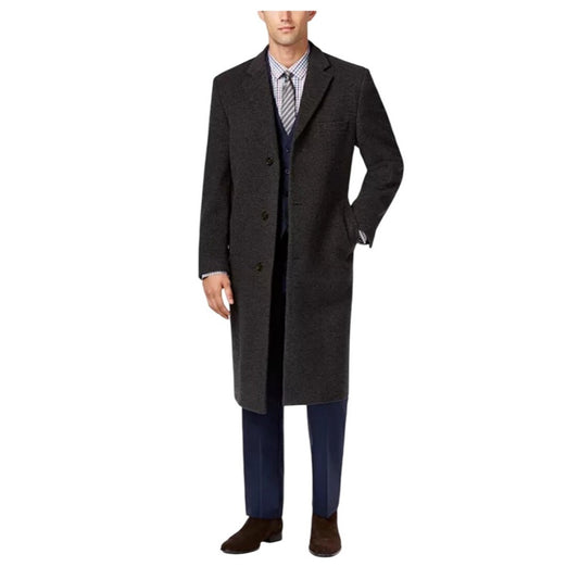 Lauren Ralph Lauren Dark Gray Cashmere Wool Blend Overcoat Trench