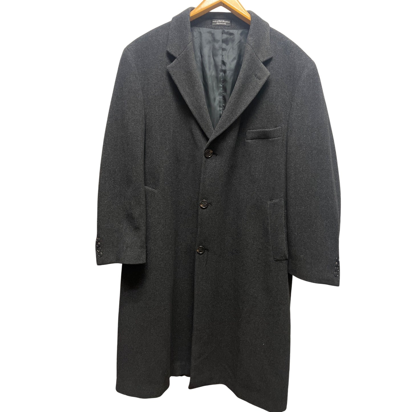 Lauren Ralph Lauren Dark Gray Cashmere Wool Blend Overcoat Trench