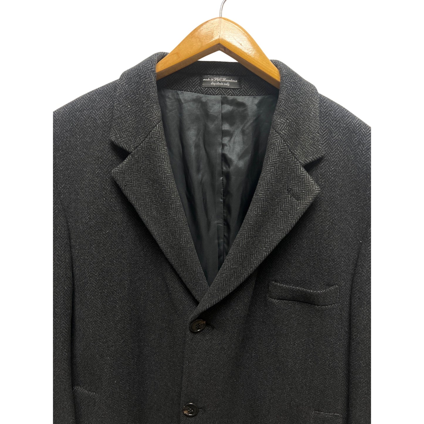 Lauren Ralph Lauren Dark Gray Cashmere Wool Blend Overcoat Trench