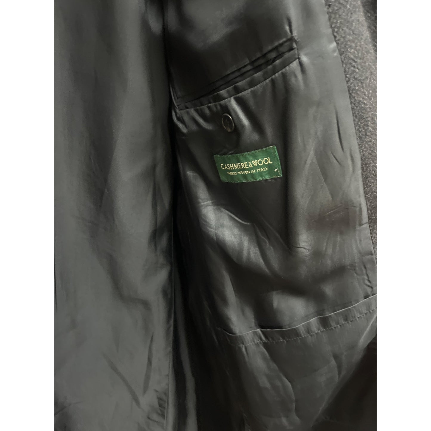 Lauren Ralph Lauren Dark Gray Cashmere Wool Blend Overcoat Trench