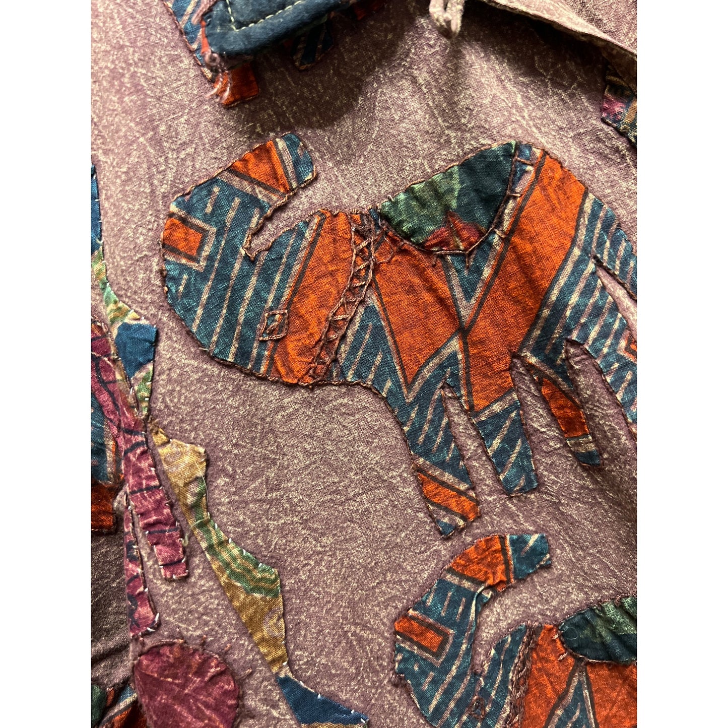 Orvis Vintage Embroidered Aplique Art to Wear Elephant Jacket