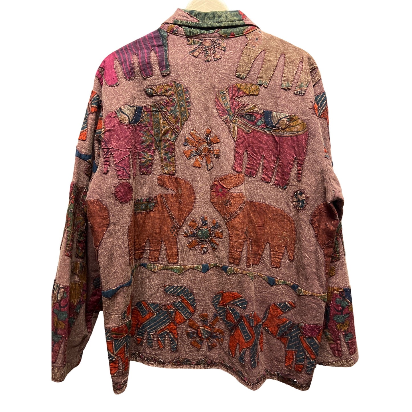 Orvis Vintage Embroidered Aplique Art to Wear Elephant Jacket