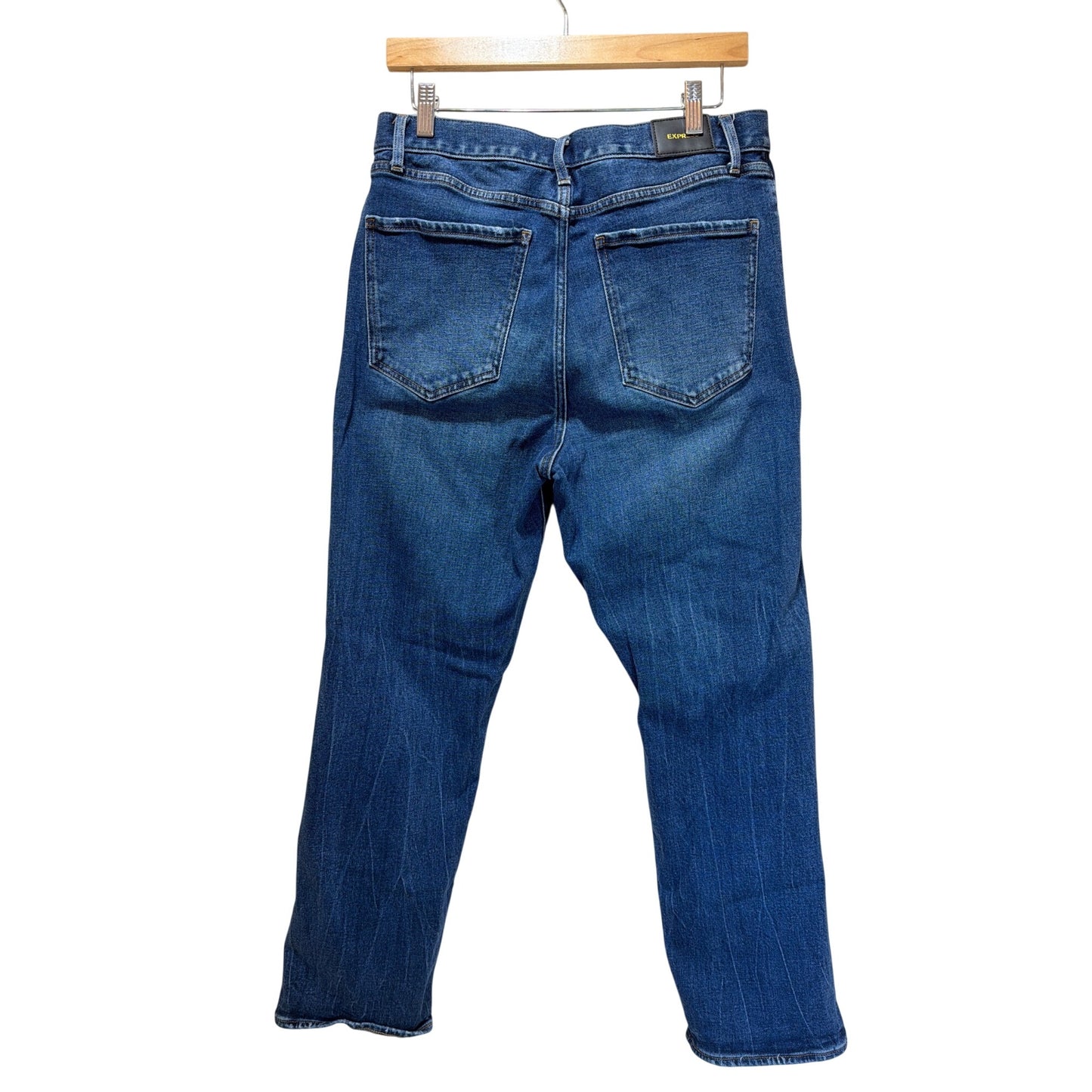 Express Straight Ankle High Rise Blue Denim Jeans Size 10R