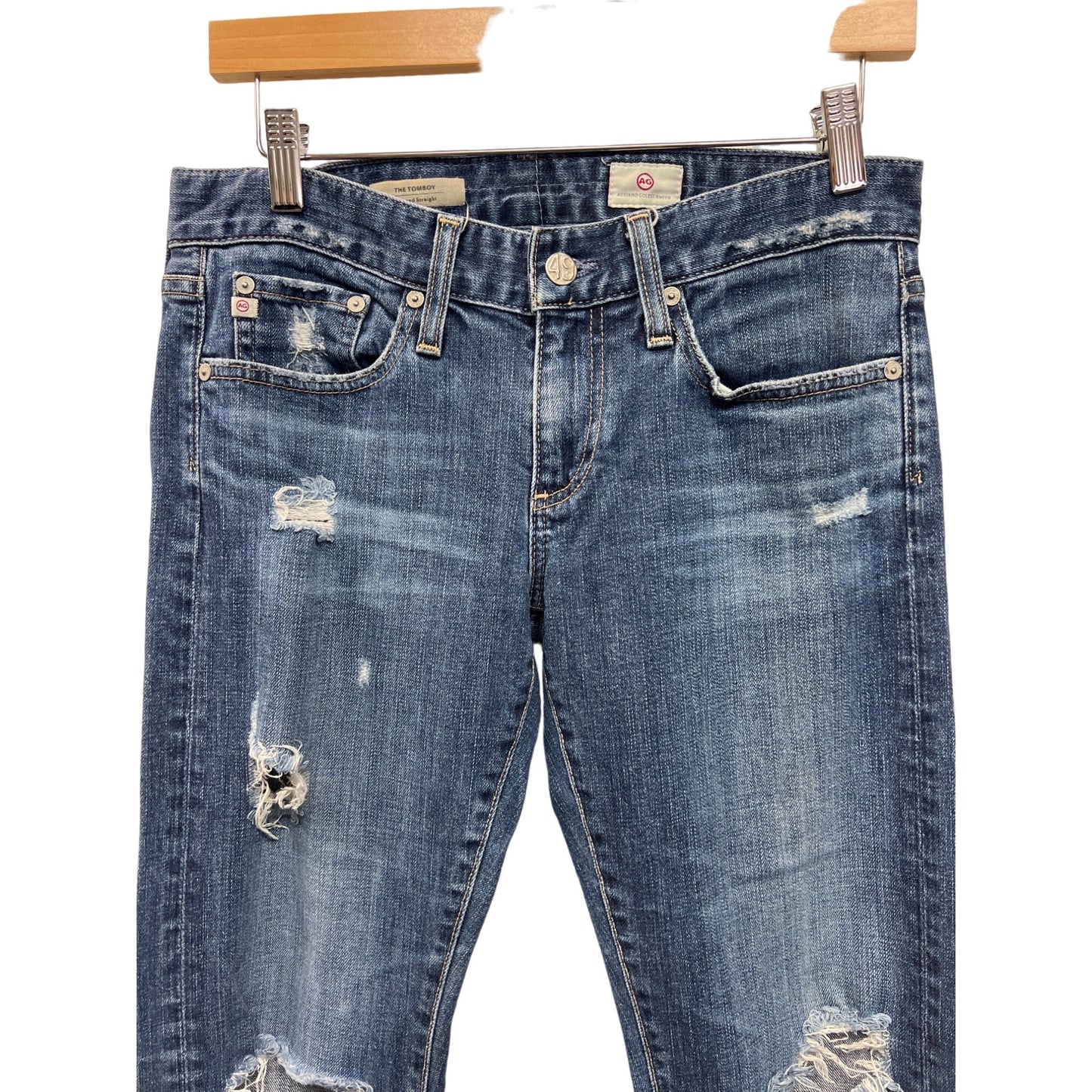 AG Adriano Goldschmied The Tomboy Relaxed Straight Distressed Jeans