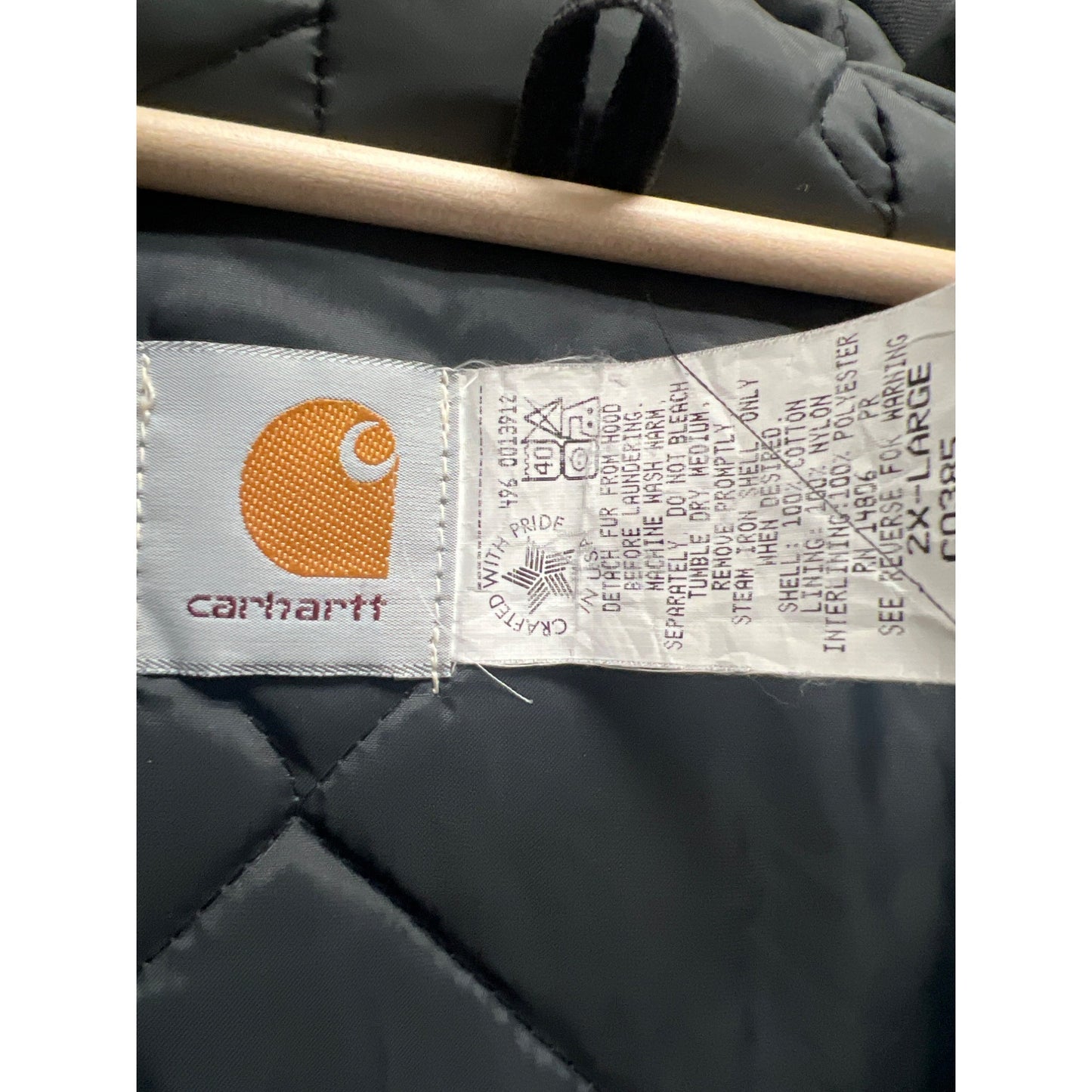 Carhartt Vintage WIP Siberian Black Canvas Parka Chore Coat