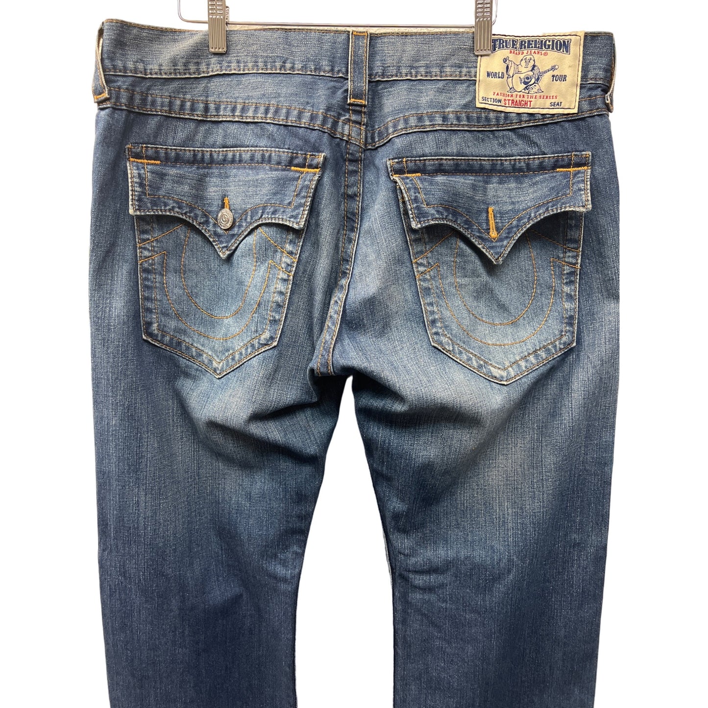 True Religion Straight Flap Pocket Medium Wash Jeans 38