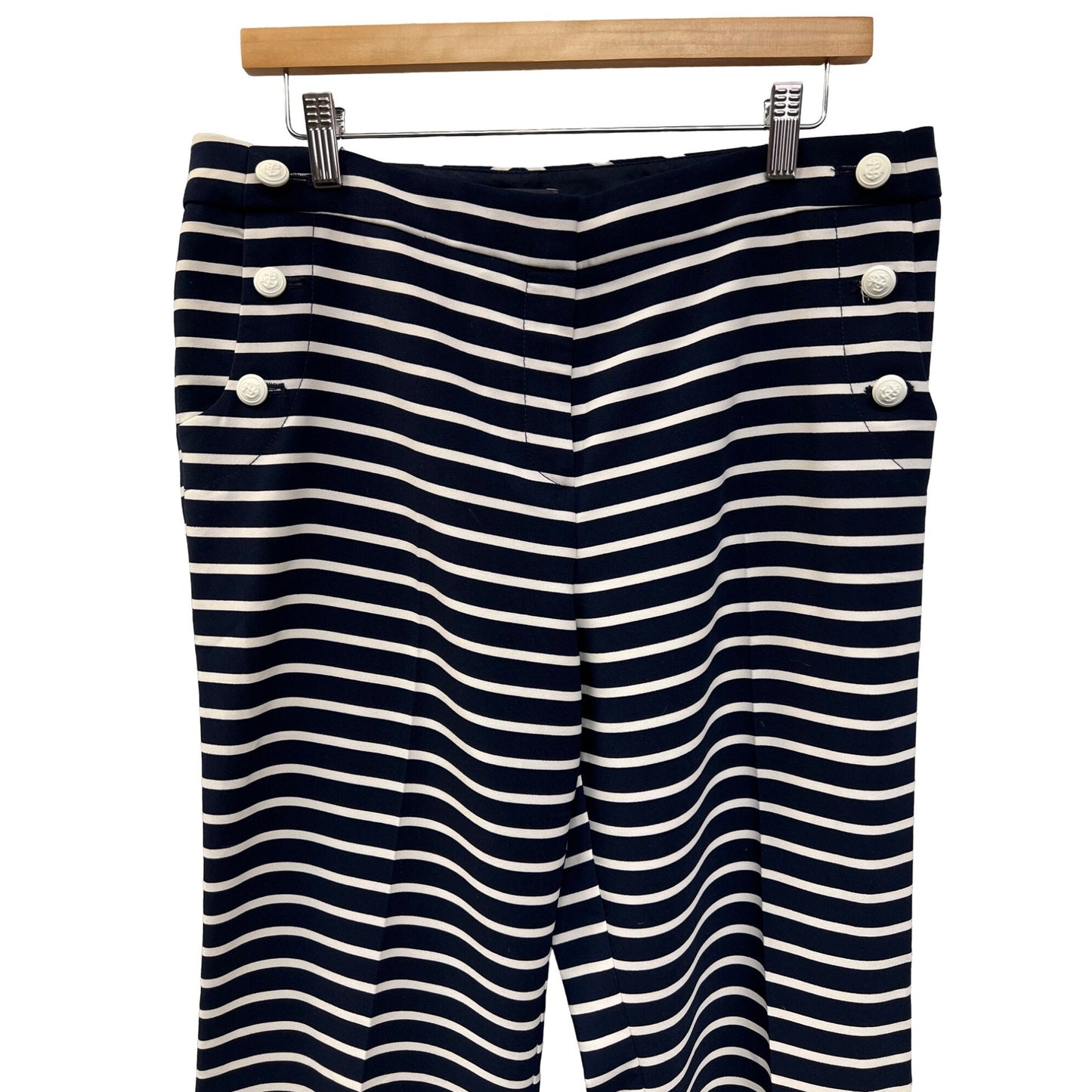 The Limited Navy and White Striped Nautical Trouser Pants