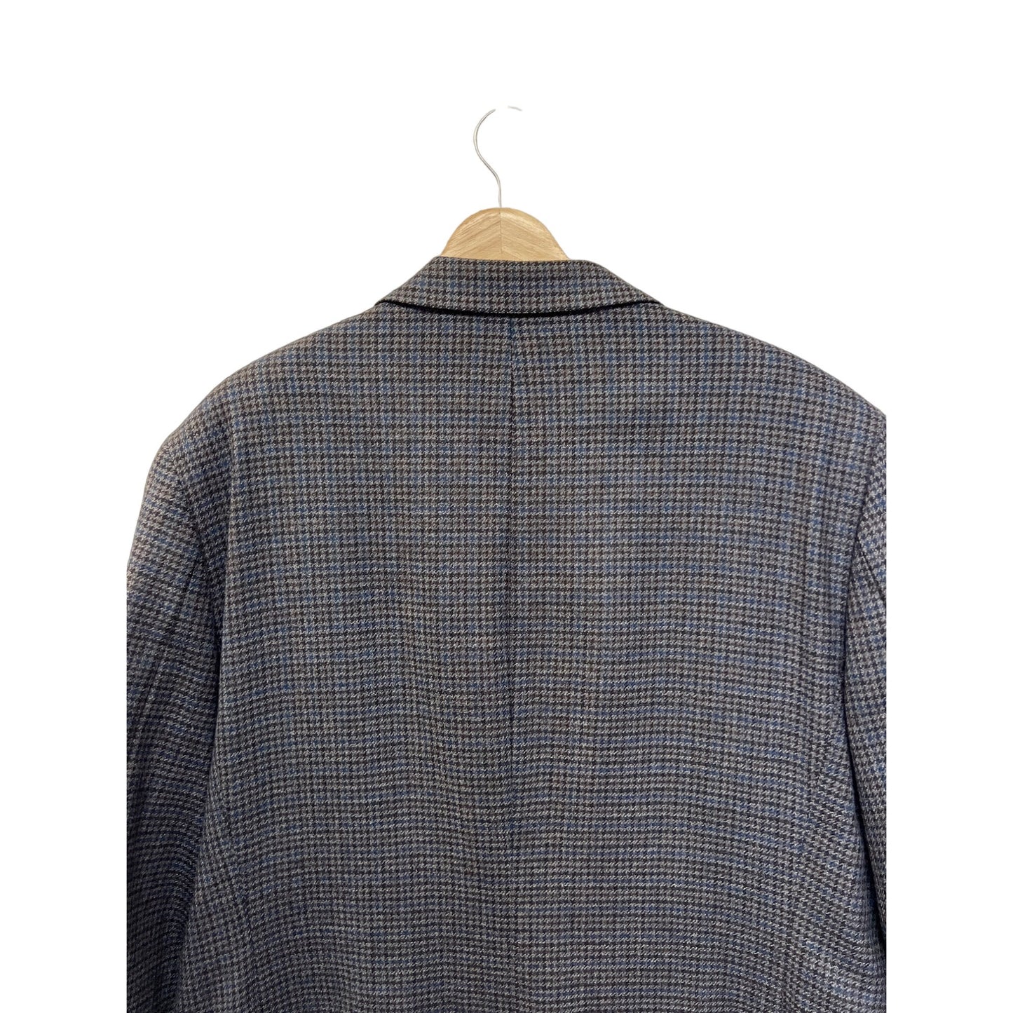Chaps Gray and Navy Checked Lambswool Blazer
