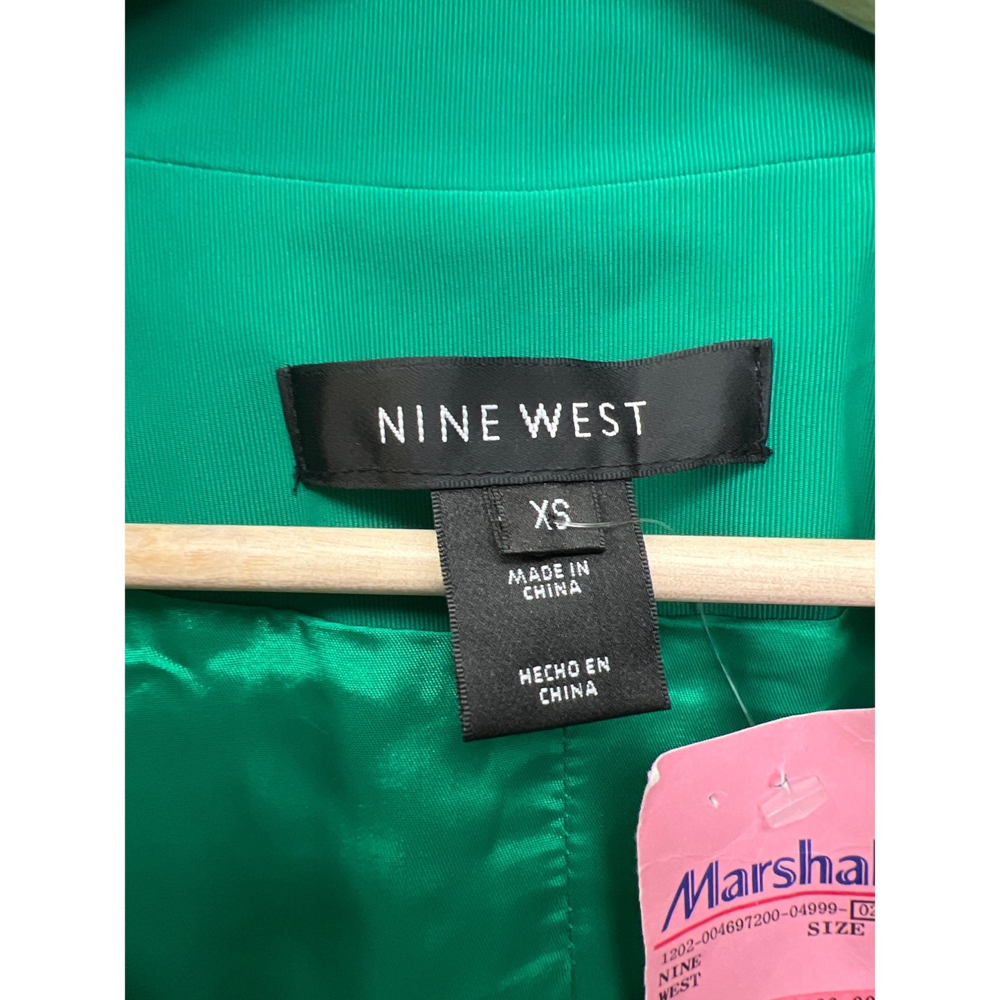 Nine West NWT Green Cropped Blazer Jacket with Peplum Sleeves