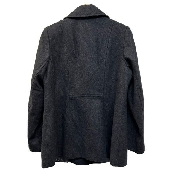 London Fog Petite Charcoal Gray Wool Blend Coat