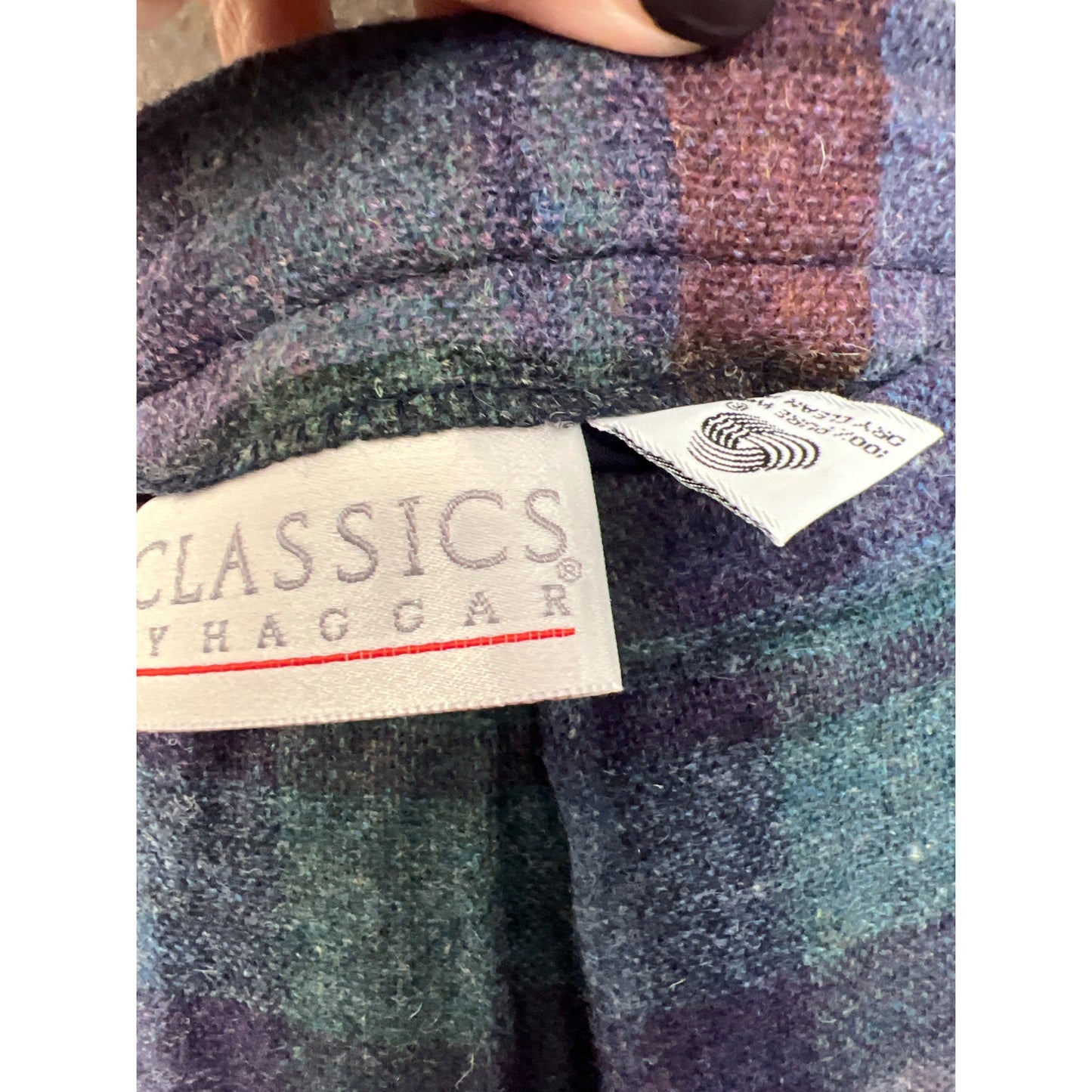 Classics by Haggar Vintage 80's Blue Plaid Wool A-Line Skirt