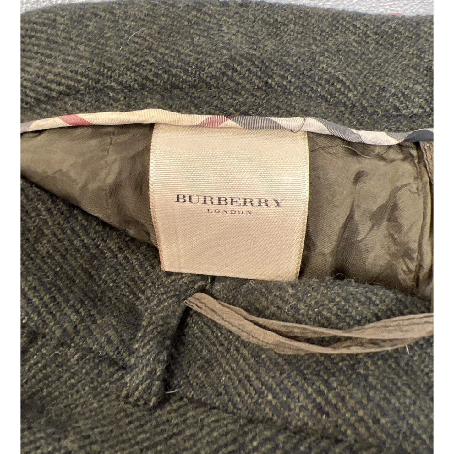Burberry of London 100% Wool Olive Green Trousers