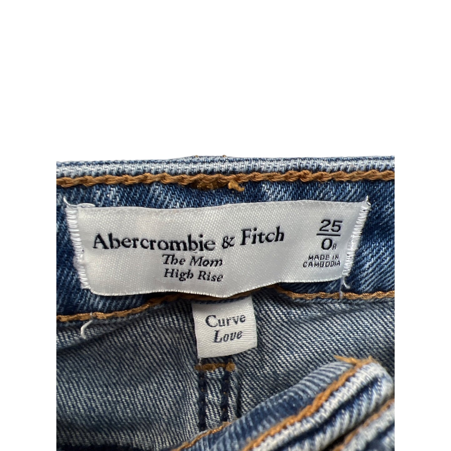 Abercrombie & Fitch The Mom High Rise Curve Love Distressed Jeans 25