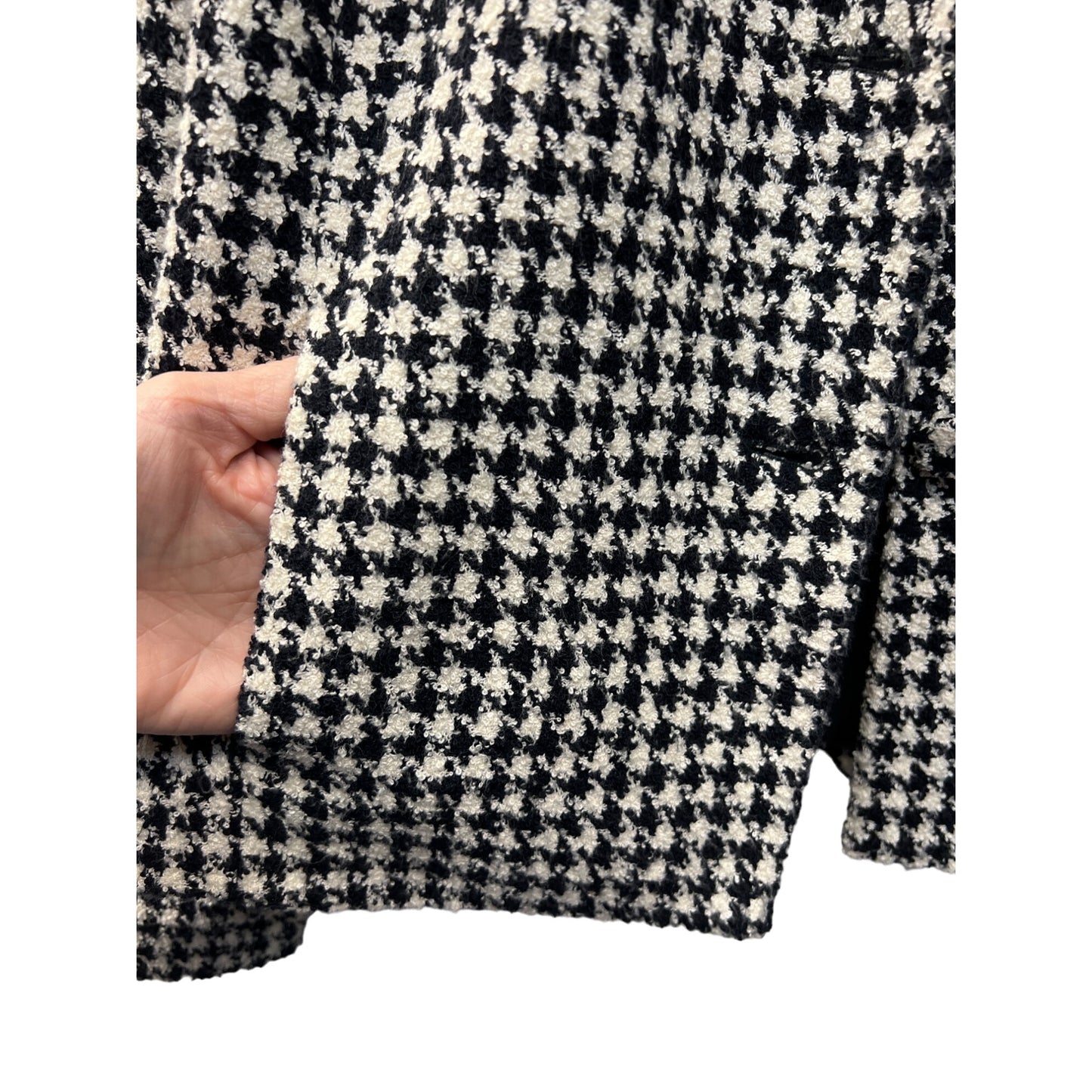 Emma James Black & White Houndstooth Tailored Blazer