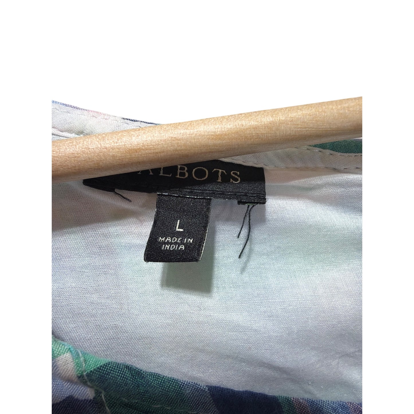 Talbots Multicolor Madras Plaid Sleeveless Cotton Blend Top Womens Size Large