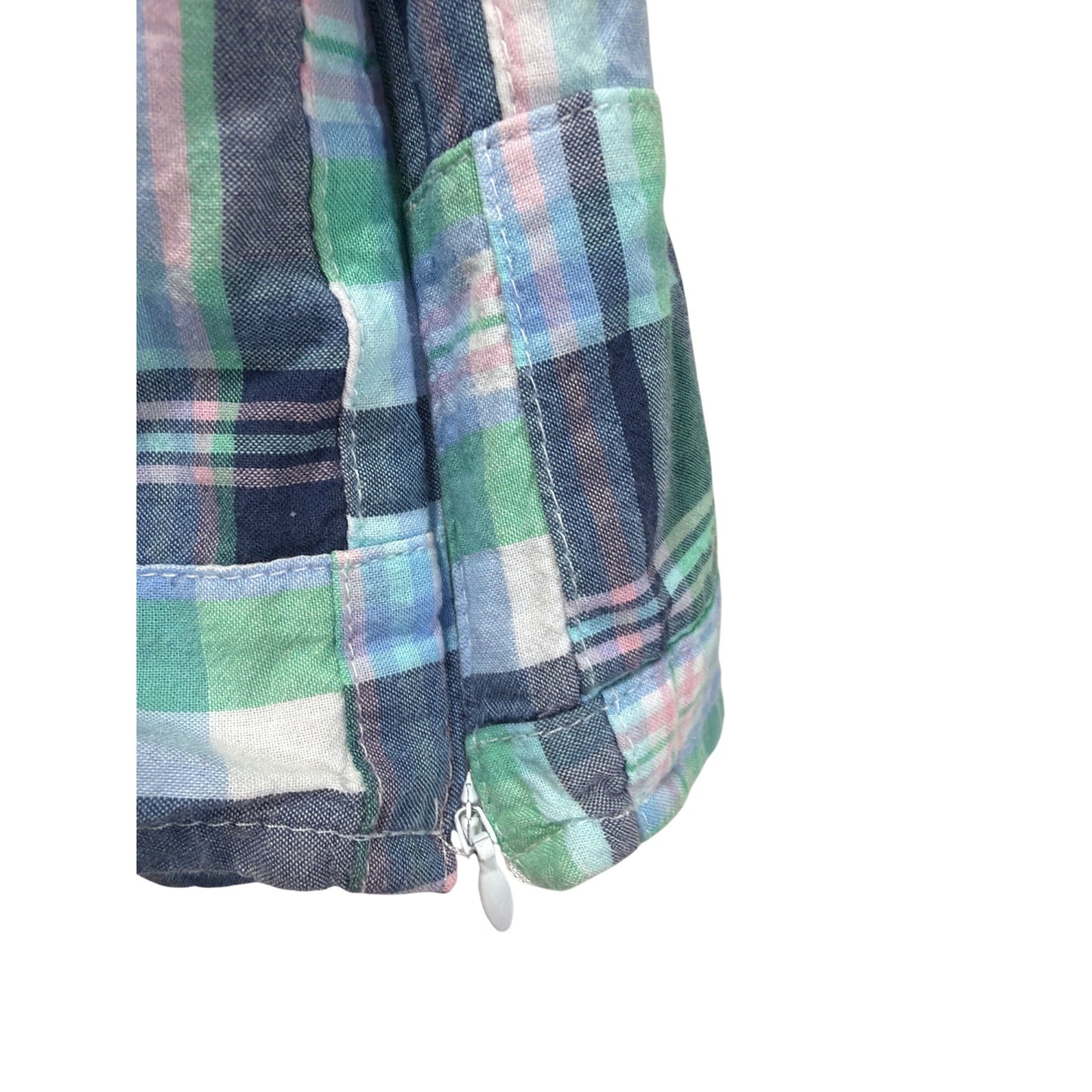 Talbots Multicolor Madras Plaid Sleeveless Cotton Blend Top Womens Size Large