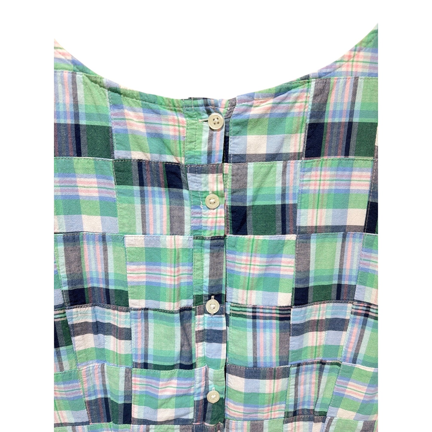 Talbots Multicolor Madras Plaid Sleeveless Cotton Blend Top Womens Size Large