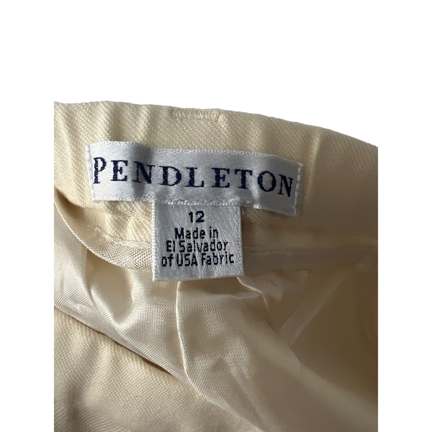 Pendleton Vintage Cream Virgin Wool High Waist Trouser Pants