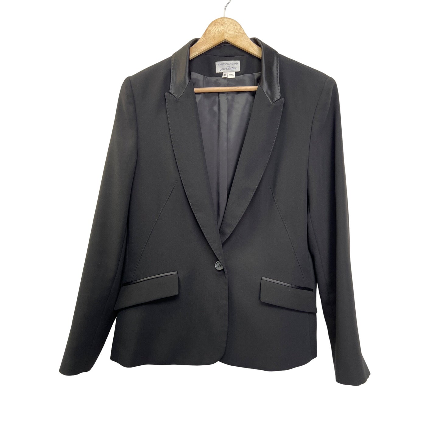 Anne Valerie Hash pour Cartier Black Tuxedo Style Blazer