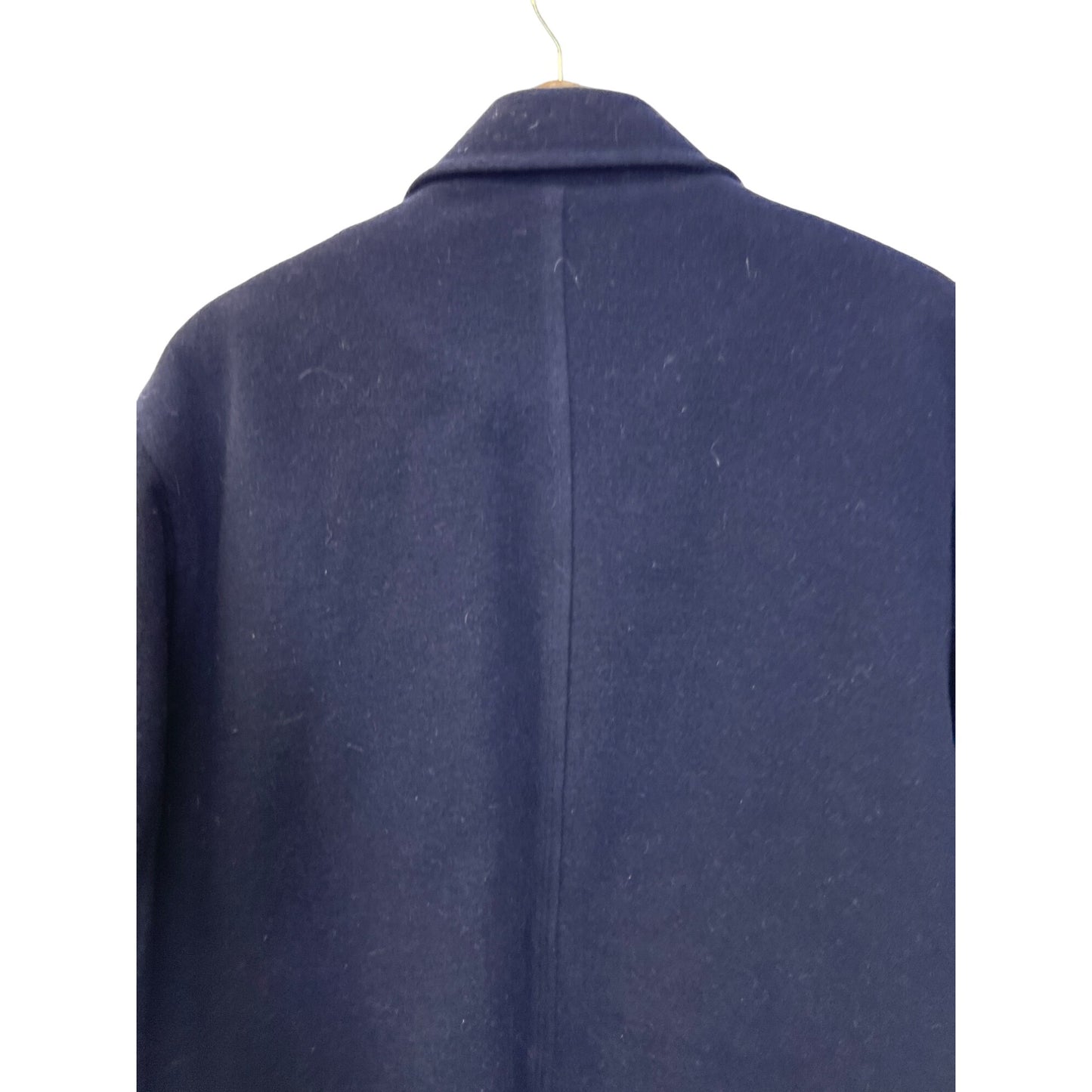 Columbia Vintage Navy Blue Wool Zip Button Peacoat