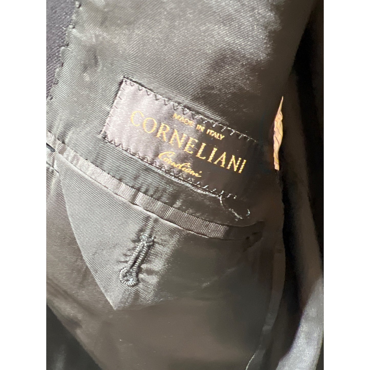 Corneliani Mens Navy Blazer Virgin Wool Extrafine Merinos Super 100s Made In Italy Size 42 Regular