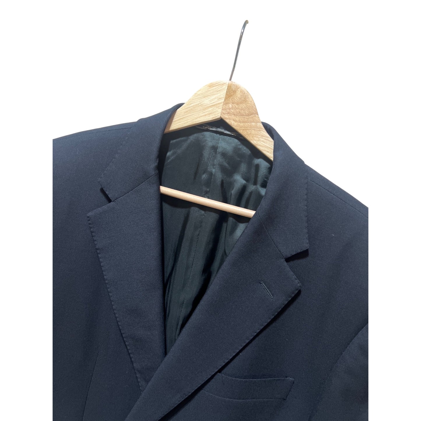 Corneliani Mens Navy Blazer Virgin Wool Extrafine Merinos Super 100s Made In Italy Size 42 Regular