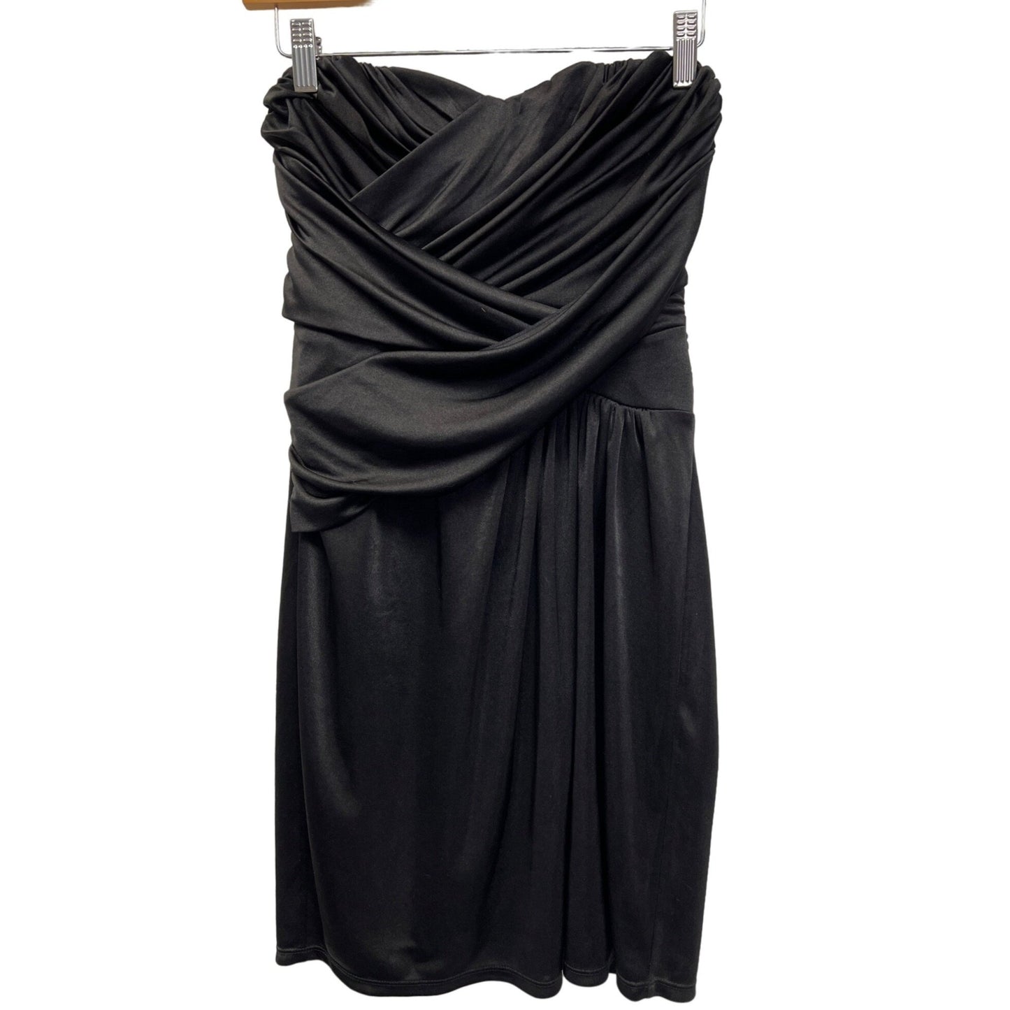 Express Black Strapless Ruched Bodycon Dress