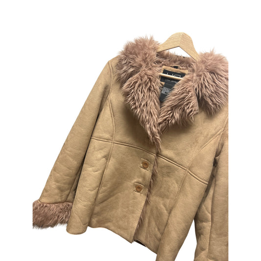 UD Utex Design Vintage Y2K Faux Fur Faux Leather Penny Lane Coat