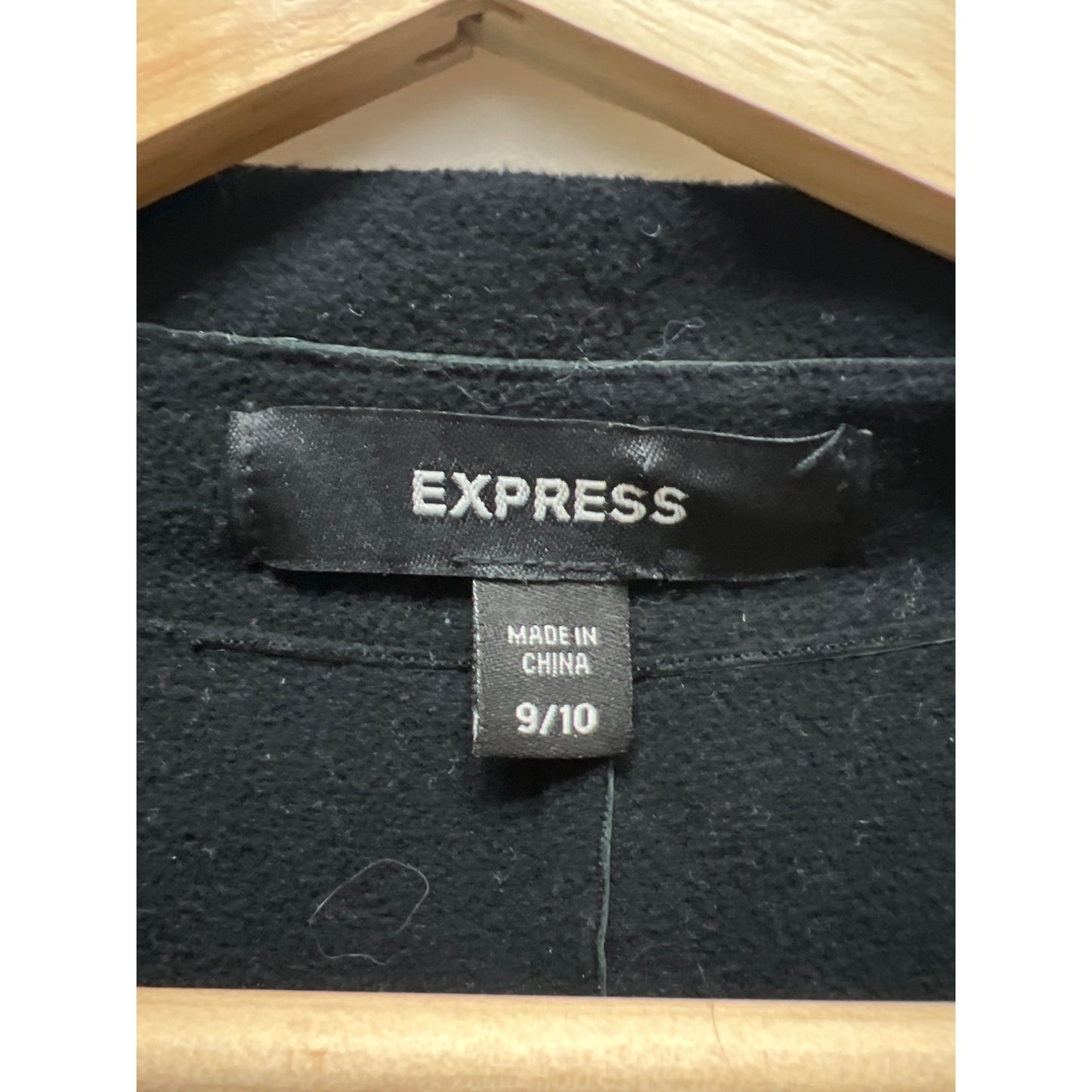 Express Vintage Y2K Long Black Leather Trench Coat