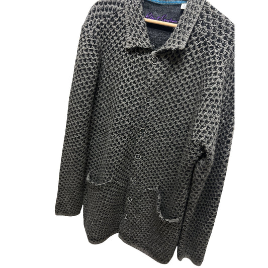 Robert Graham Gray Wool Blend Textured Cardigan
