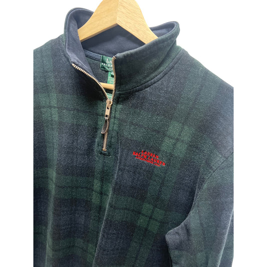 Lauren Ralph Lauren Vintage 90's Tartan Plaid Quarter Zip Spell Out Pullover