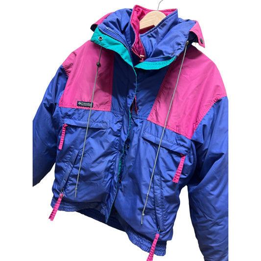 Columbia Vamoose Vintage 80's 3 in 1 Purple Pink Teal Colorblock Ski Jacket