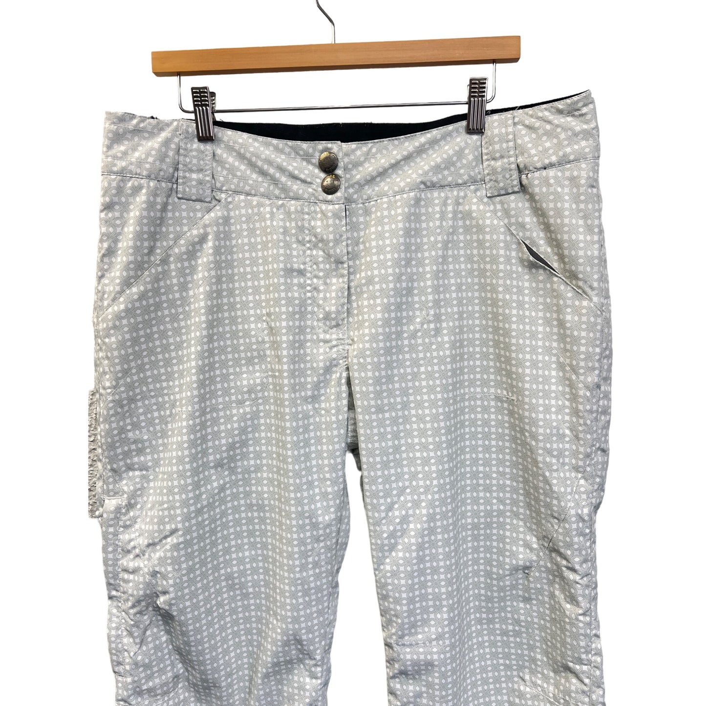 Lole White with Gray Pattern Snow Ski Snowboarding Pants