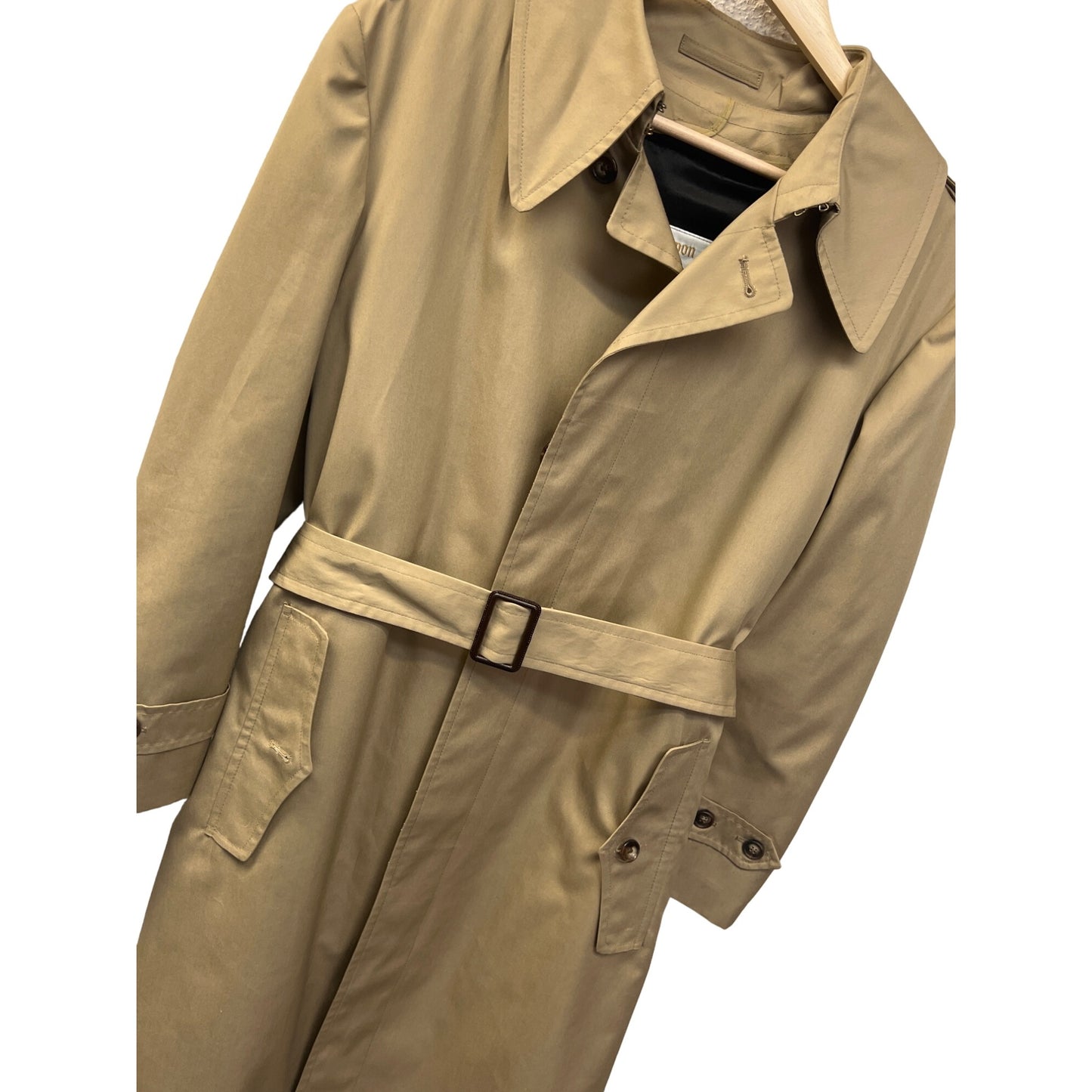 London Fog Vintage Tan Trench Coat with Removeable Plaid Wool Lining