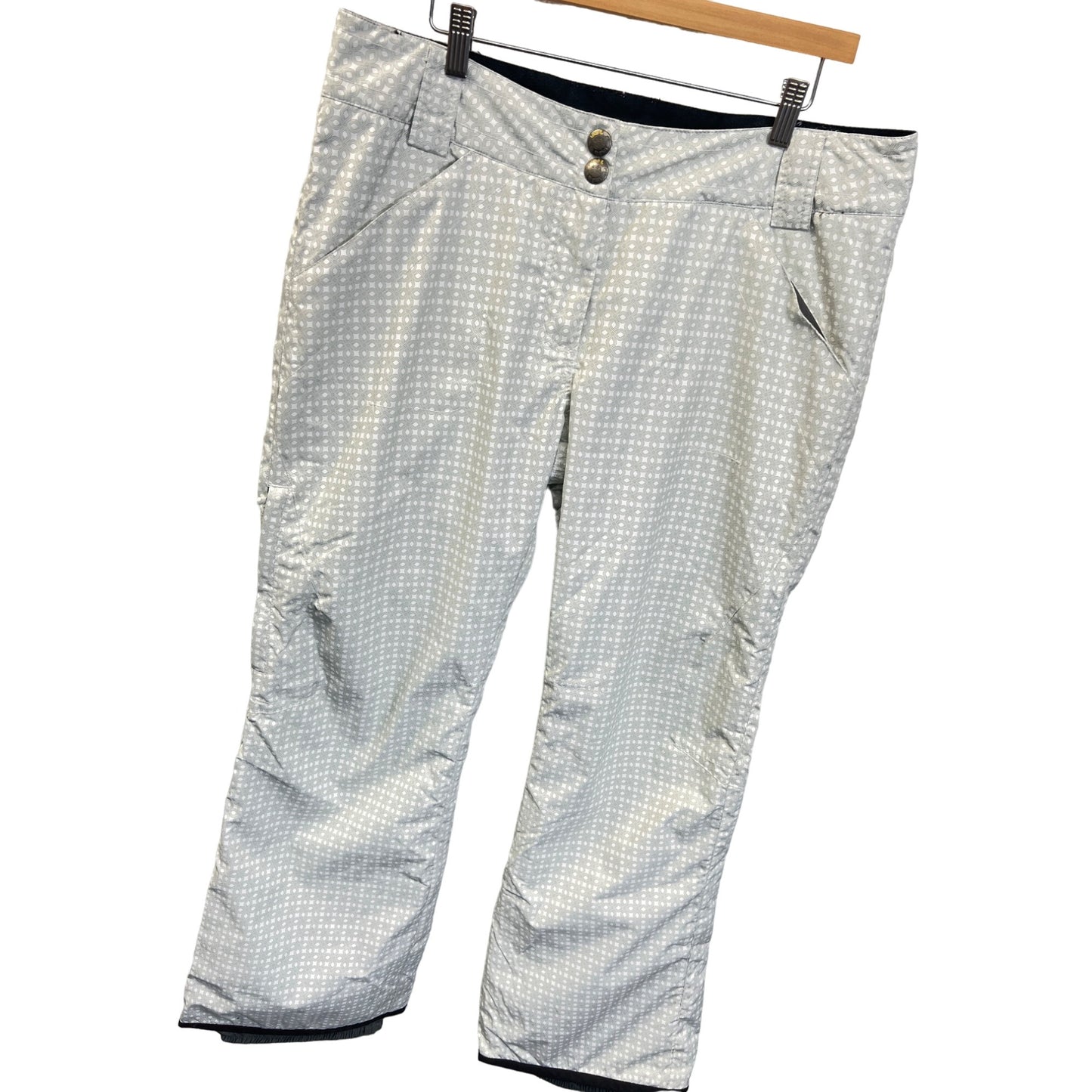 Lole White with Gray Pattern Snow Ski Snowboarding Pants