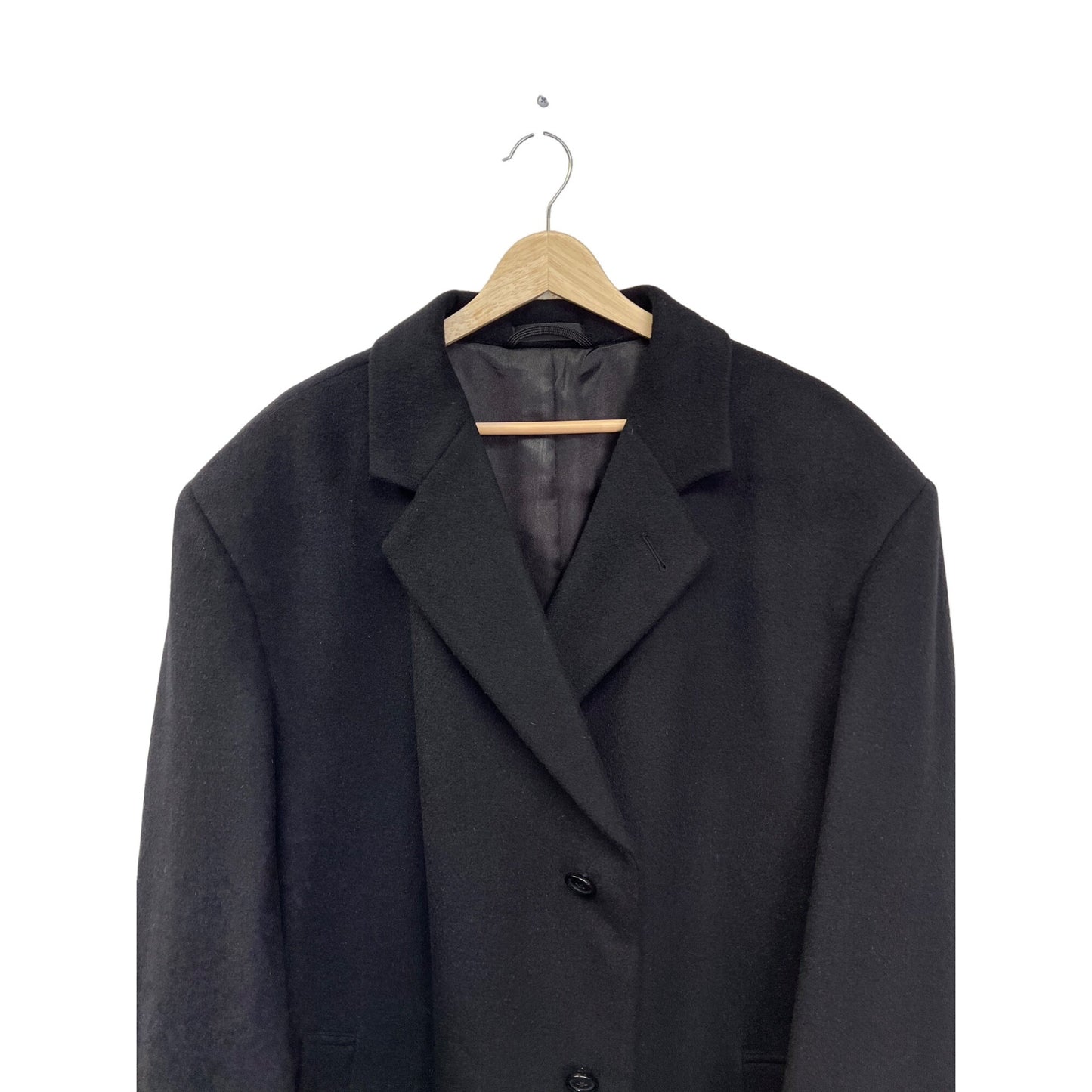 Stafford Black Wool Blend Overcoat