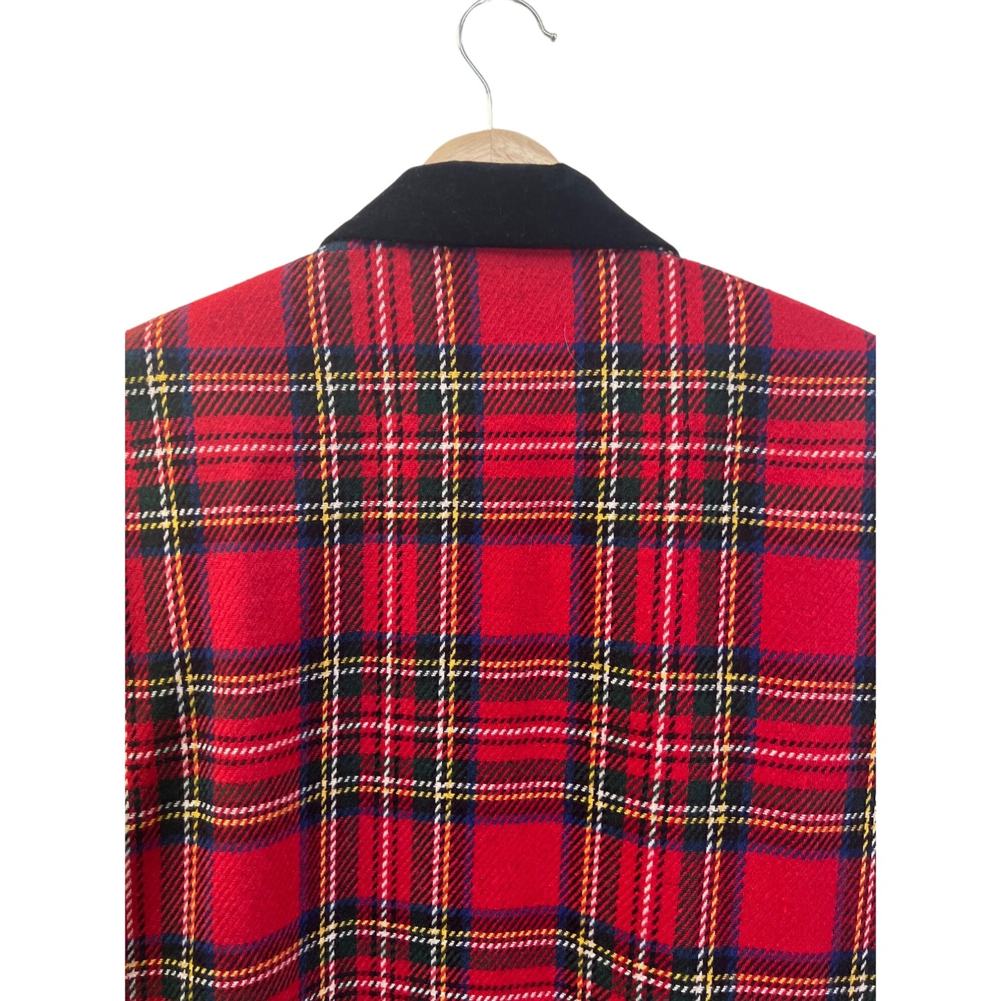Requirements Vintage 80's Red and Black Plaid Wool Blend Oversized Blazer