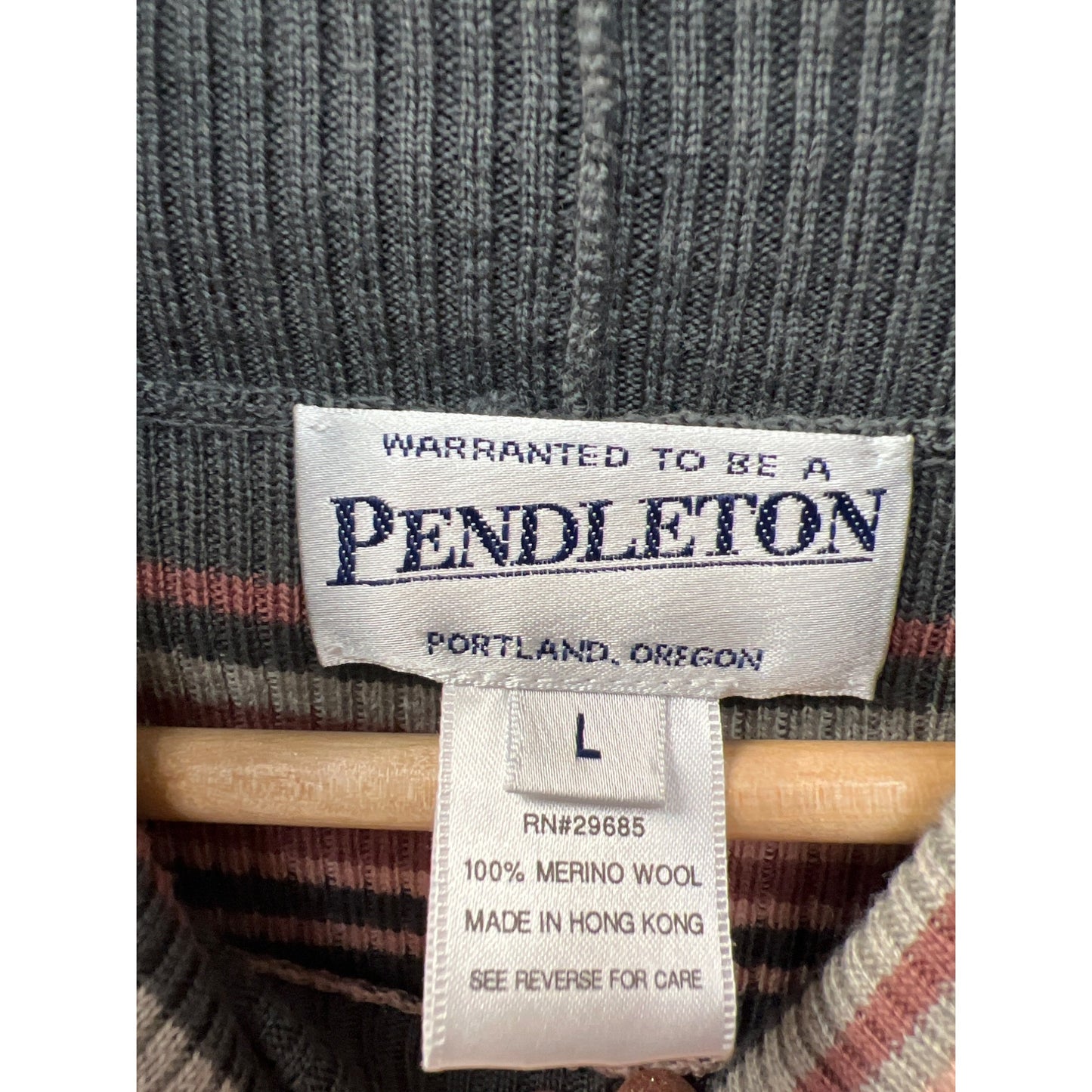Pendleton Gray and Pink Merino Wool Turtleneck
