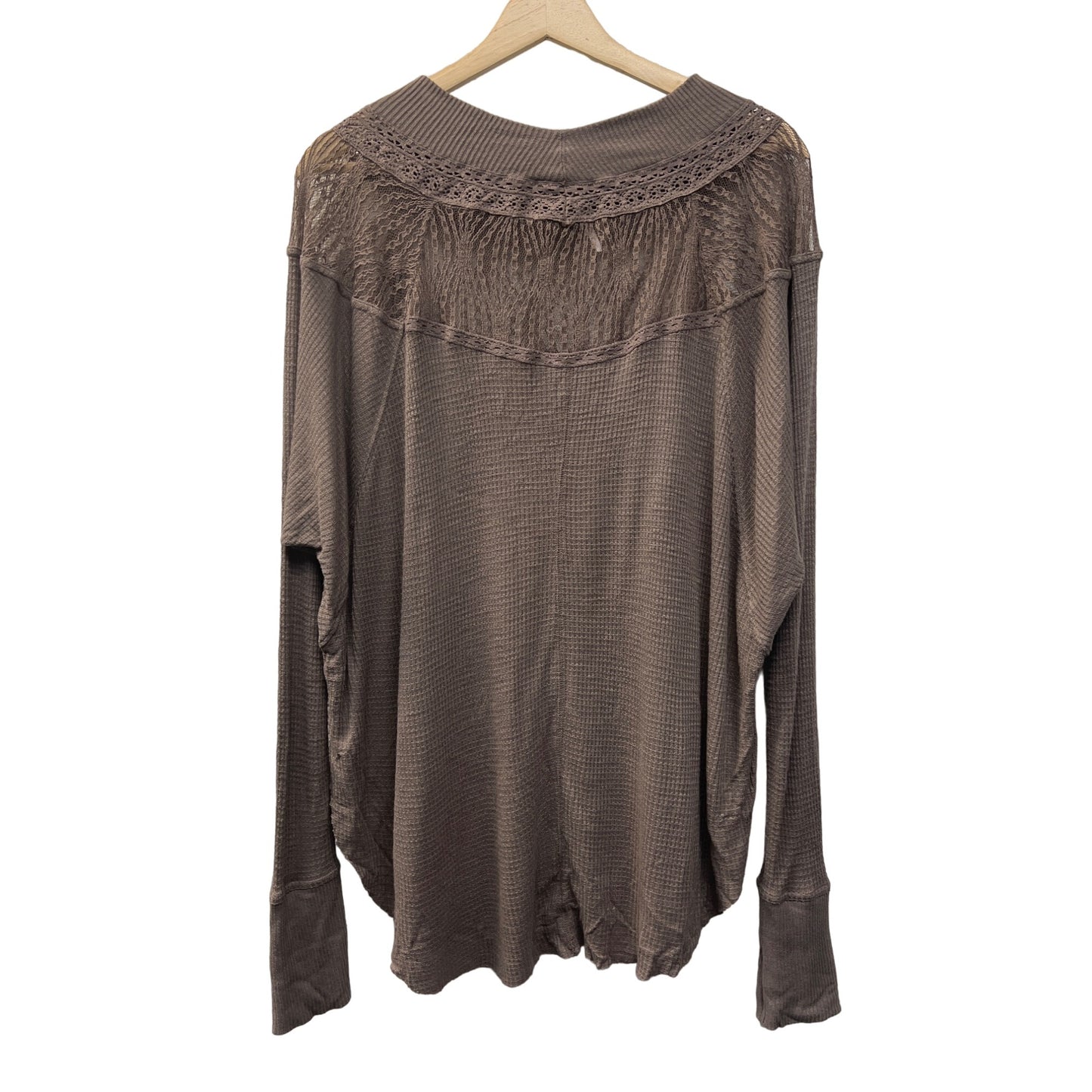 Free People Spring Valley Waffle Weave Oversized Crew Neck Top