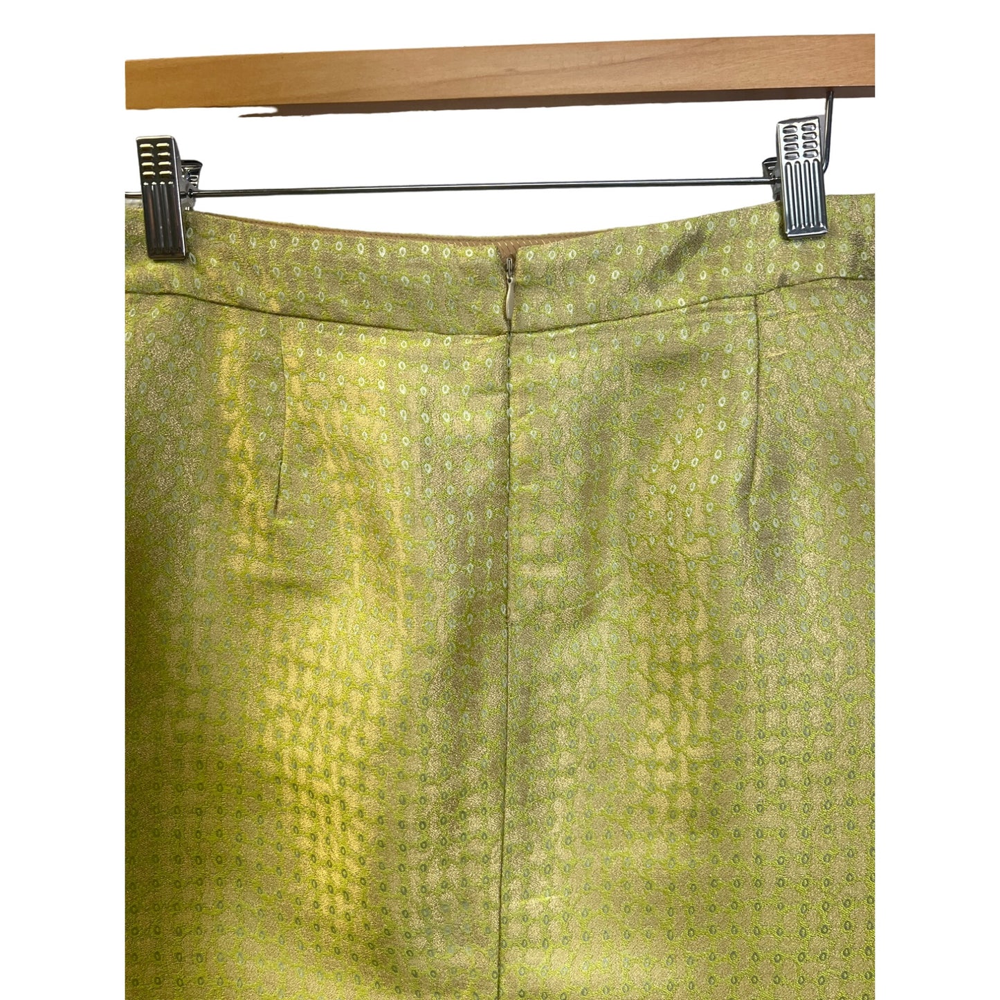 J. Crew Silk Blend Lime Green Animal Print Jacquard Pencil Skirt