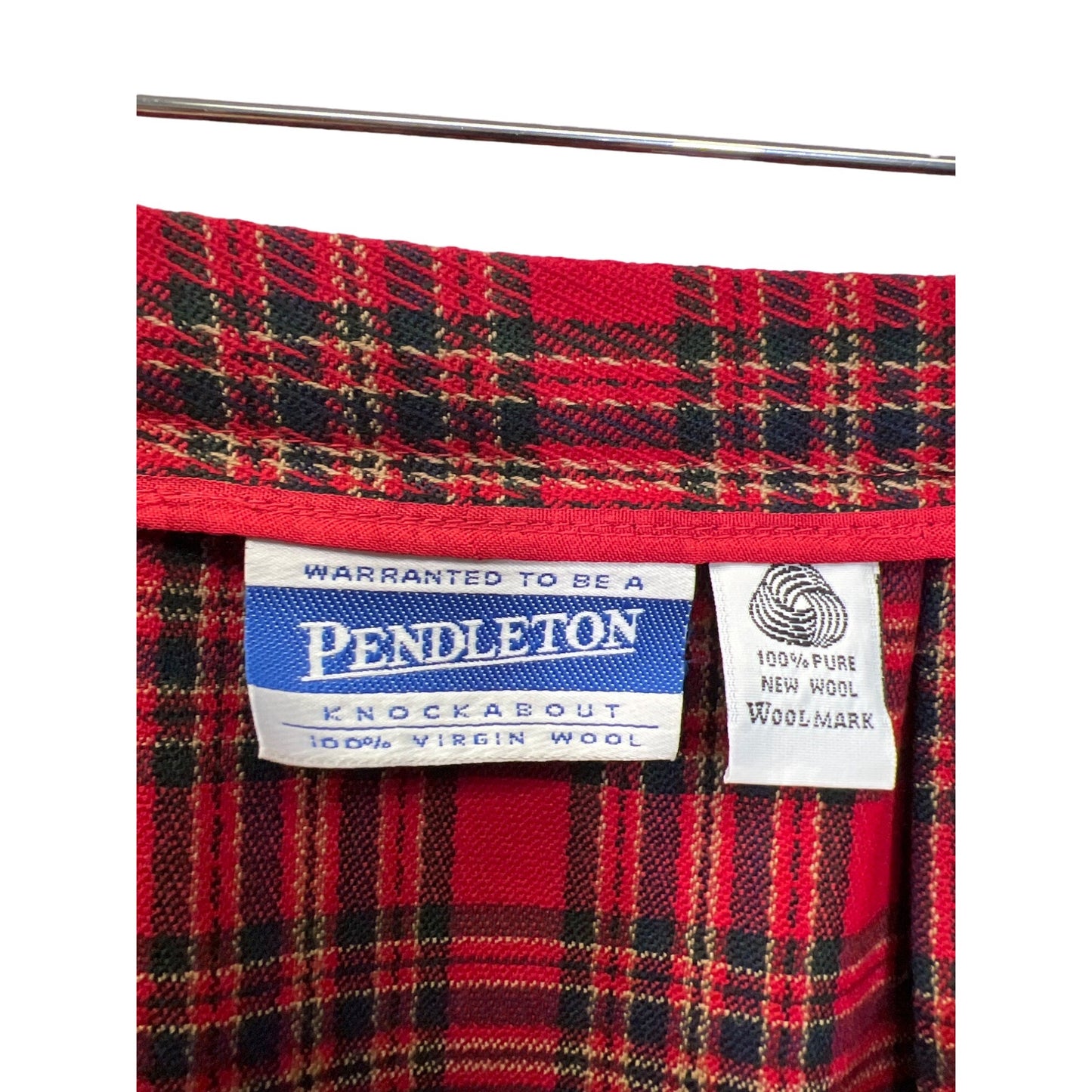 Pendleton Knockabout Vintage Red Plaid Pleated Wool Midi Skirt