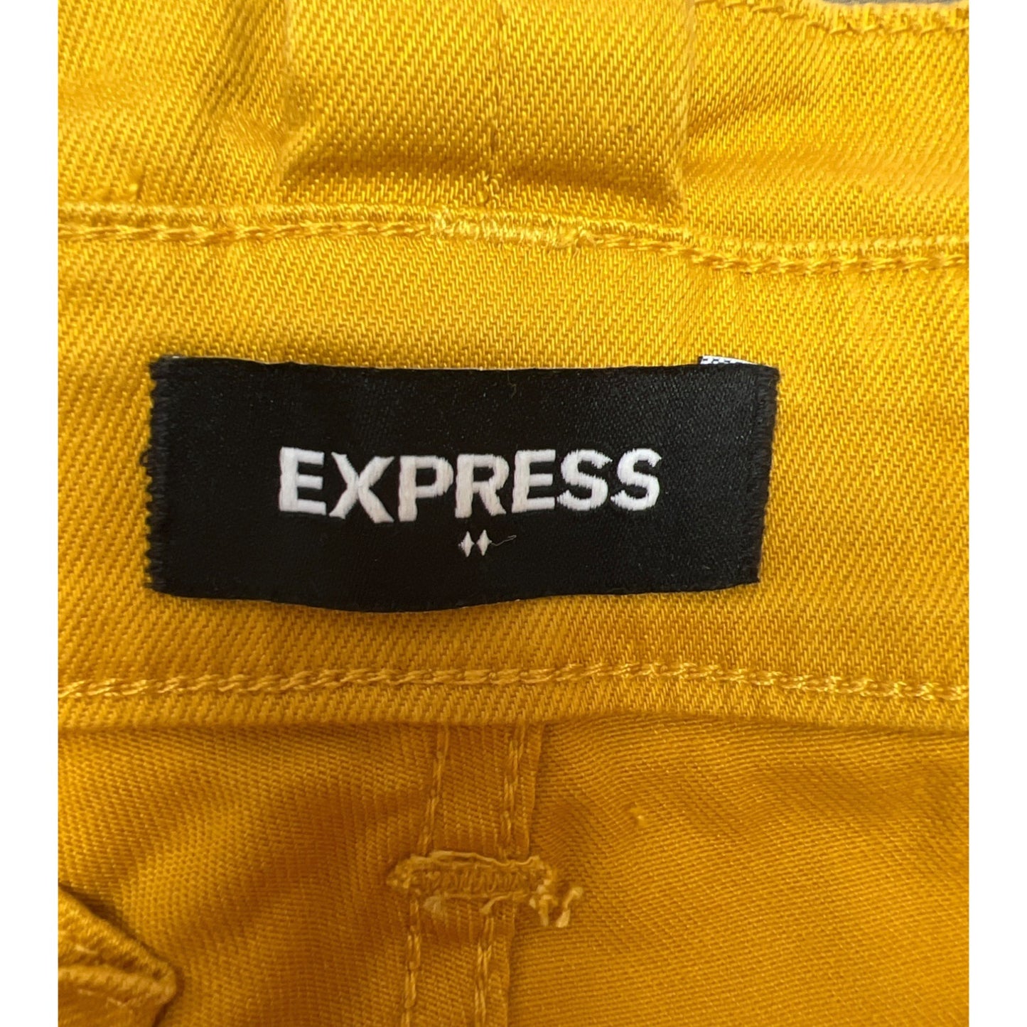Express NWT Shortie Super High Rise Yellow Paper Bag Waist Shorts