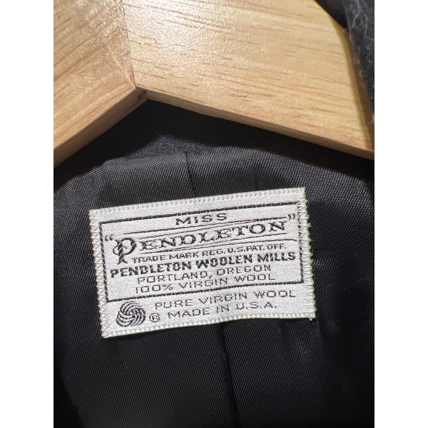 Miss Pendleton Black Wool Cropped Blazer Jacket Double-Breasted Women’s Size M USA Made