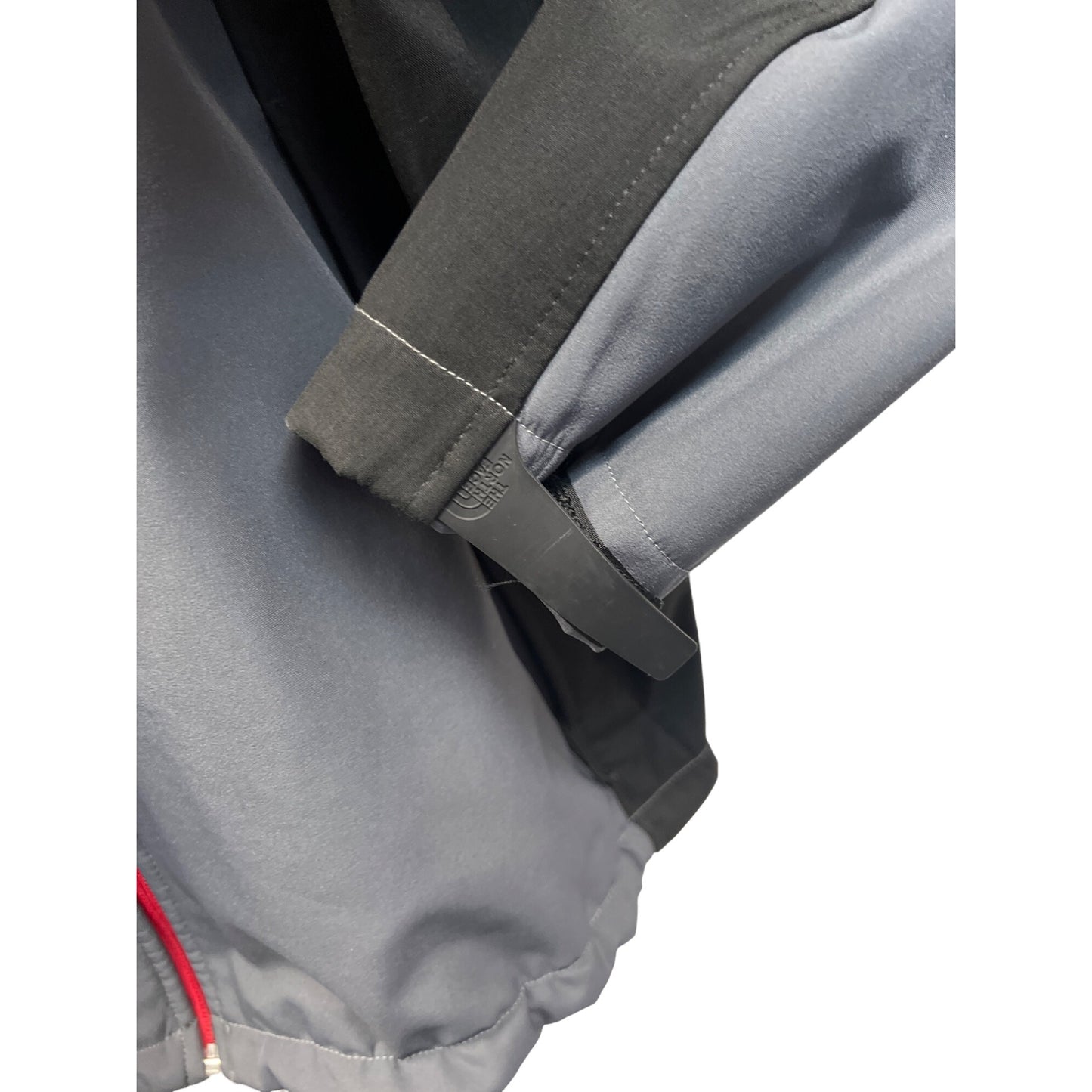 The North Face Softshell Full Zip Fleece Lined Gray and Red Jacket