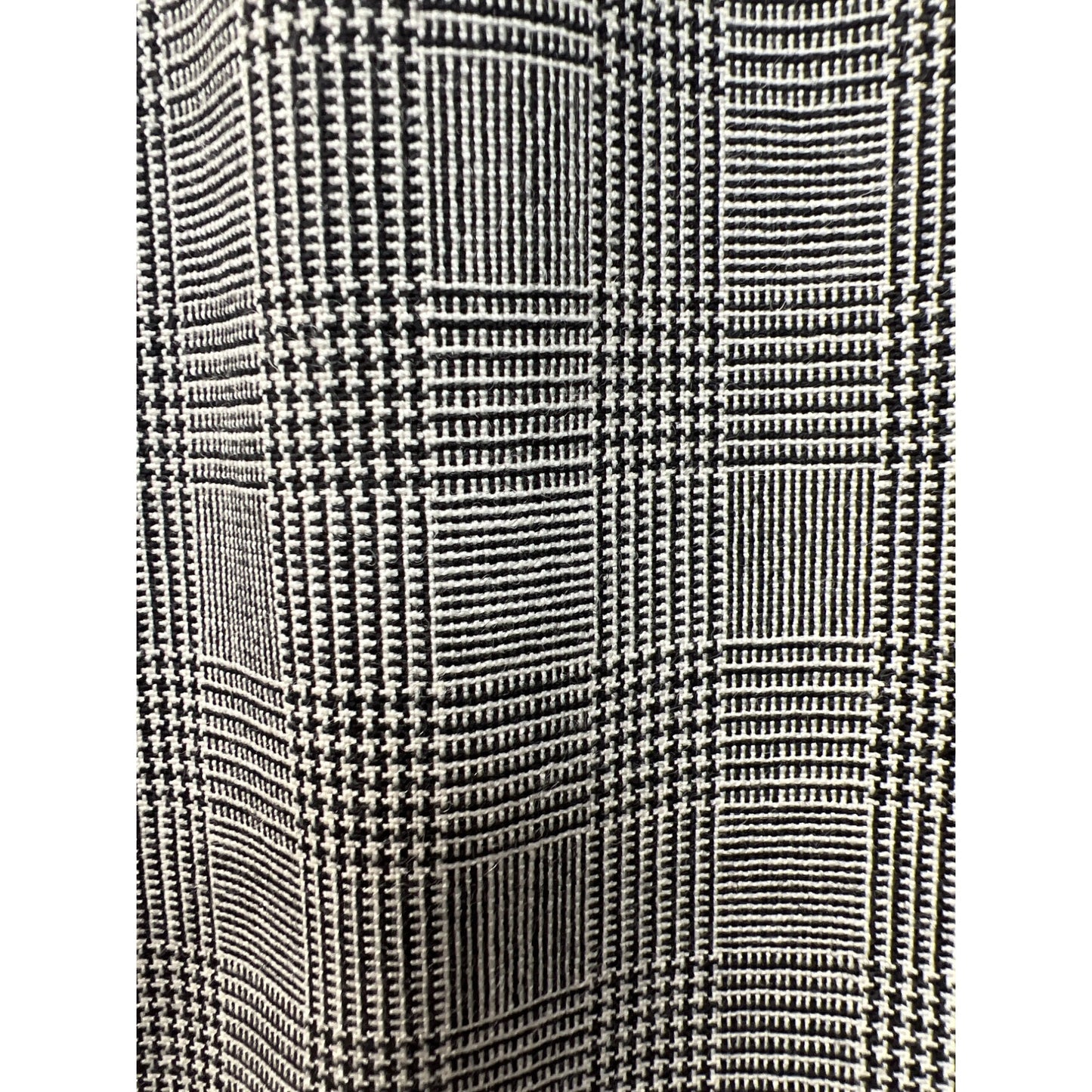 Pendleton Black & White Wool Glen Check Plaid Midi Pencil Skirt