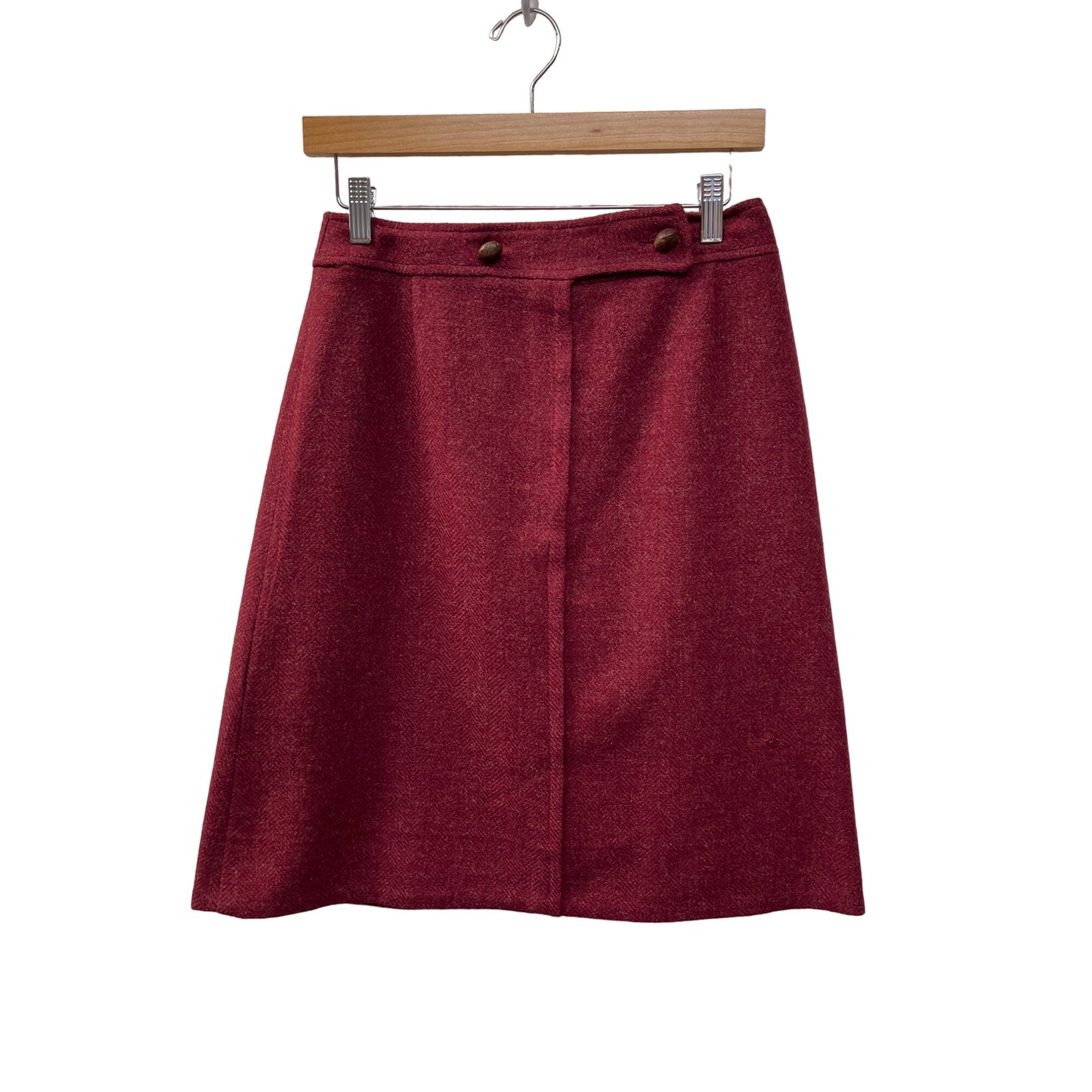 Ladybug Vintage 70's Burgandy Red A-Line Wool Skirt